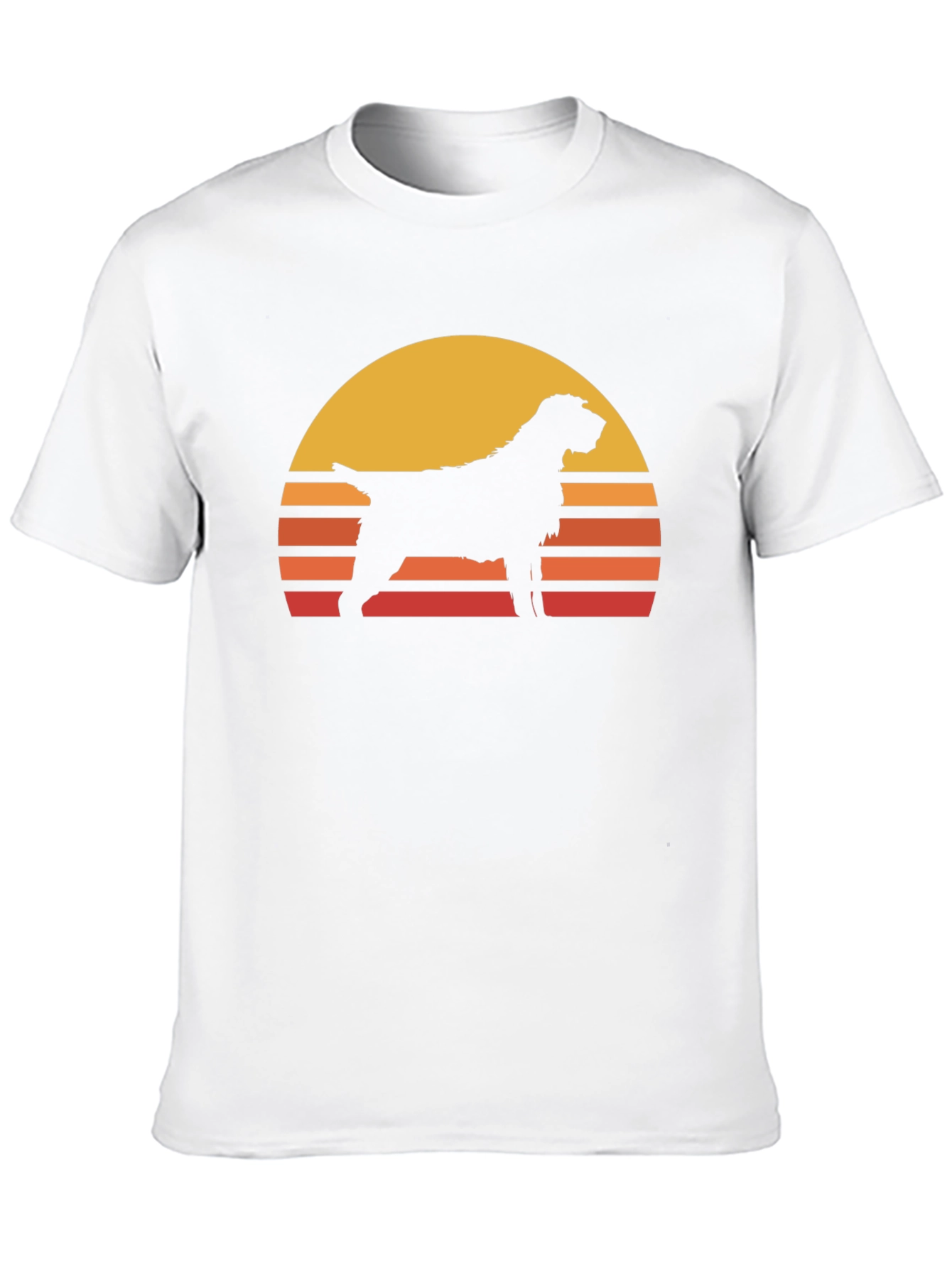 Black Retro Dog Sunset T-Shirt - Black view 10