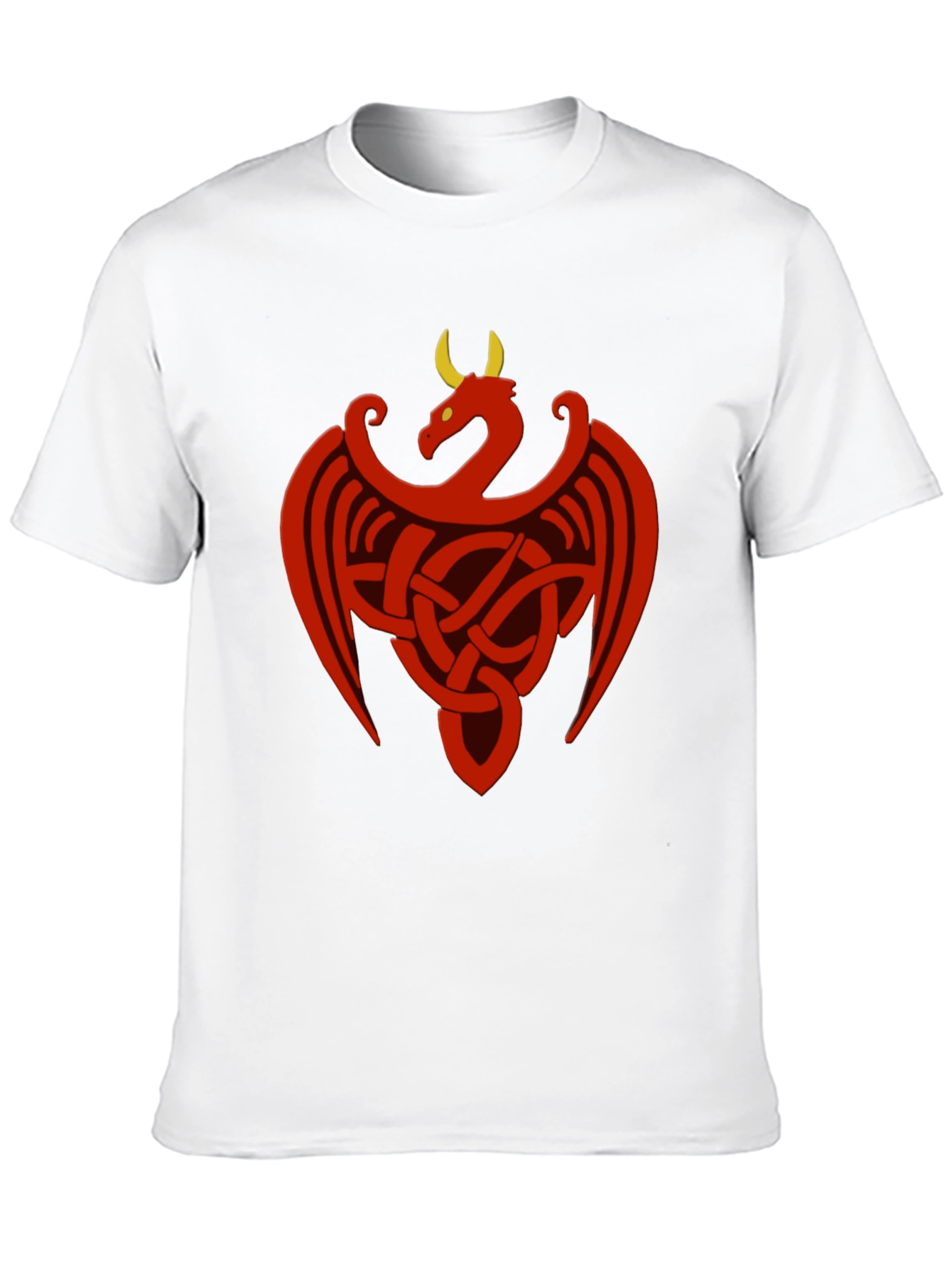 Black Celtic Dragon Knot Graphic Tee - Black Cotton Shirt view 10