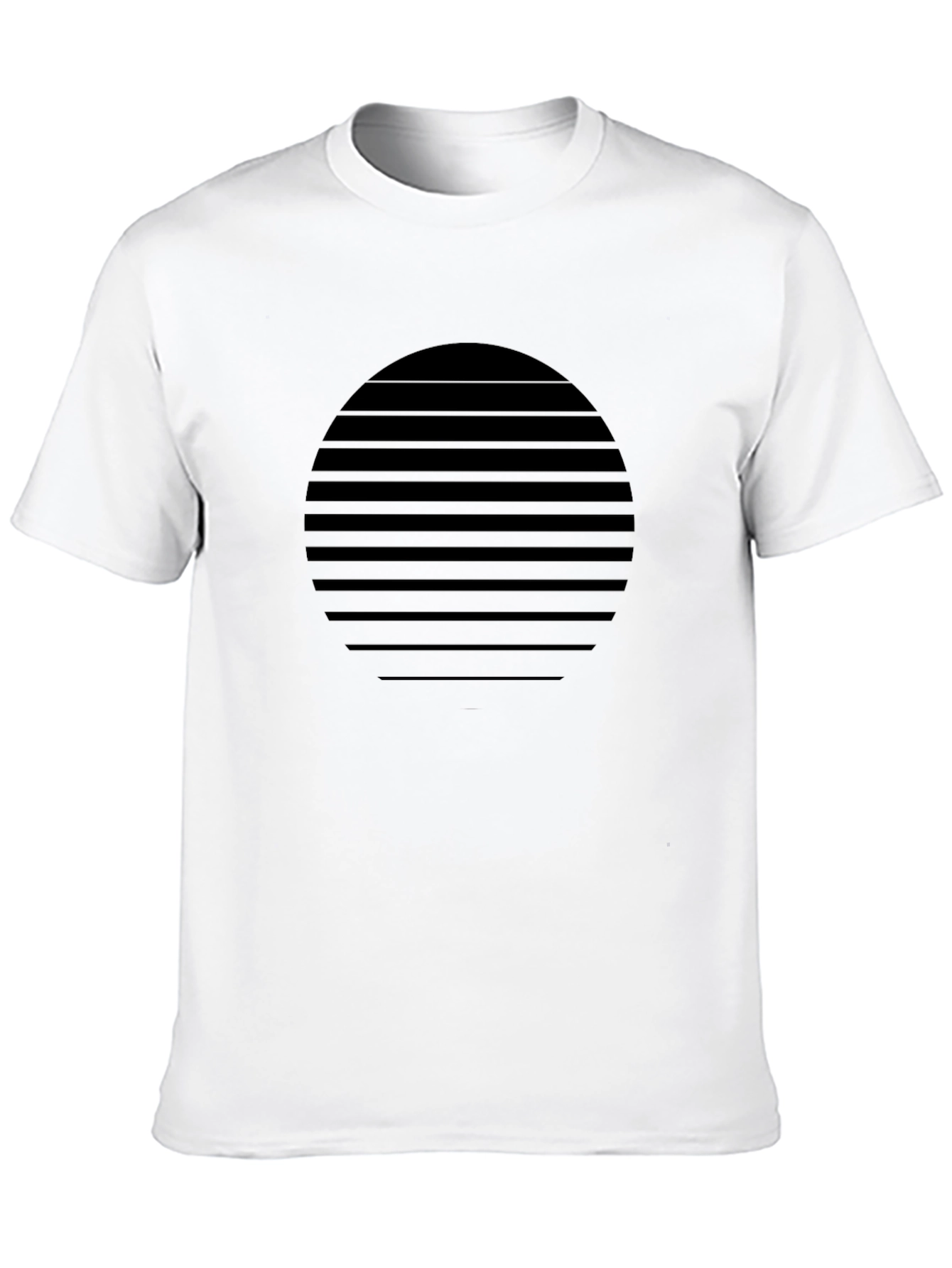 Modern Striped Circle Graphic Black T-Shirt - 10