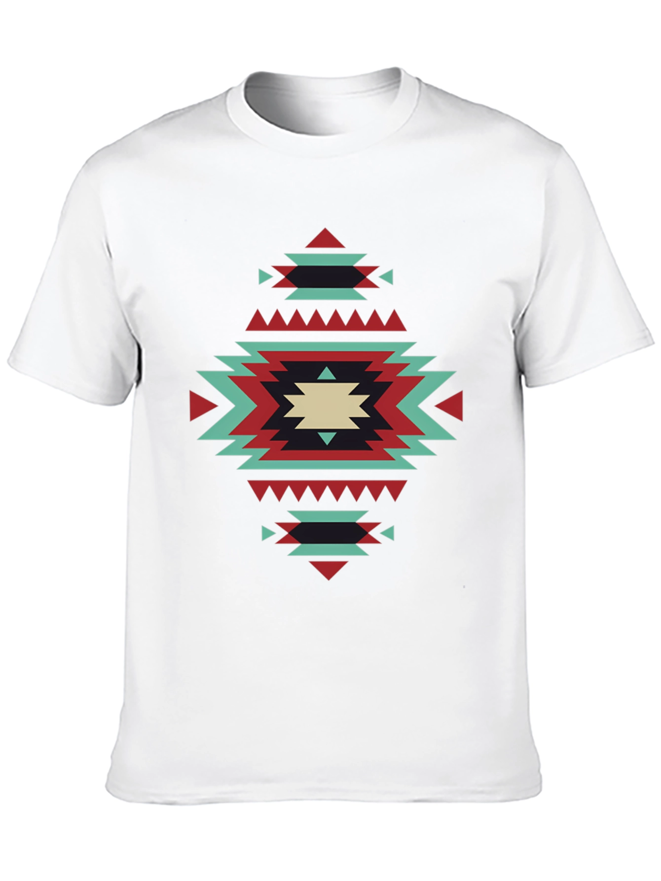 Black Aztec Pattern Black T-Shirt view 10