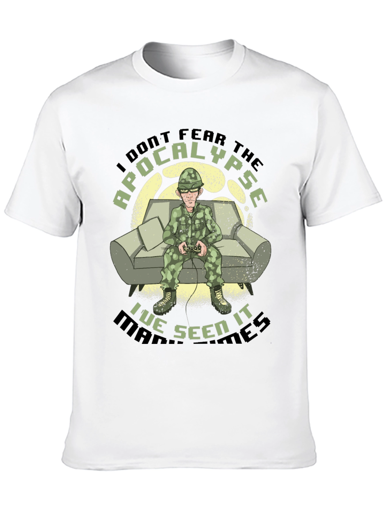 Black Apocalypse Gamer Graphic T-Shirt view 10