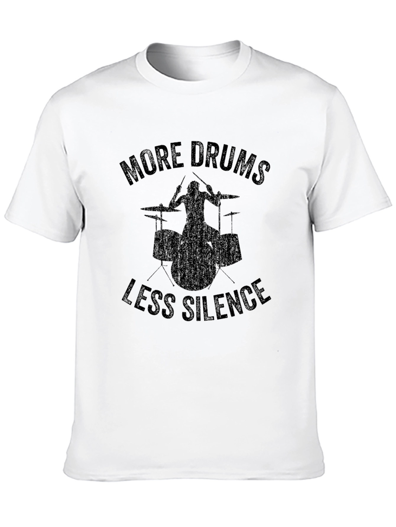 Black More Drums Less Silence Black Graphic T-Shirt view 10
