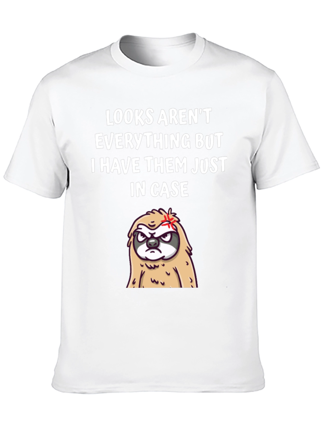 Black Funny Sloth Graphic Tee - Looks Aren't Everything T-Shirt view 10