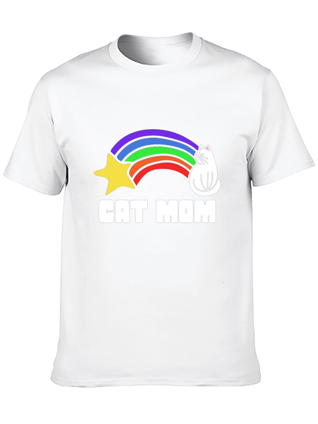 Black Cat Mom Rainbow Graphic Tee - Unisex Cotton T-Shirt view 10