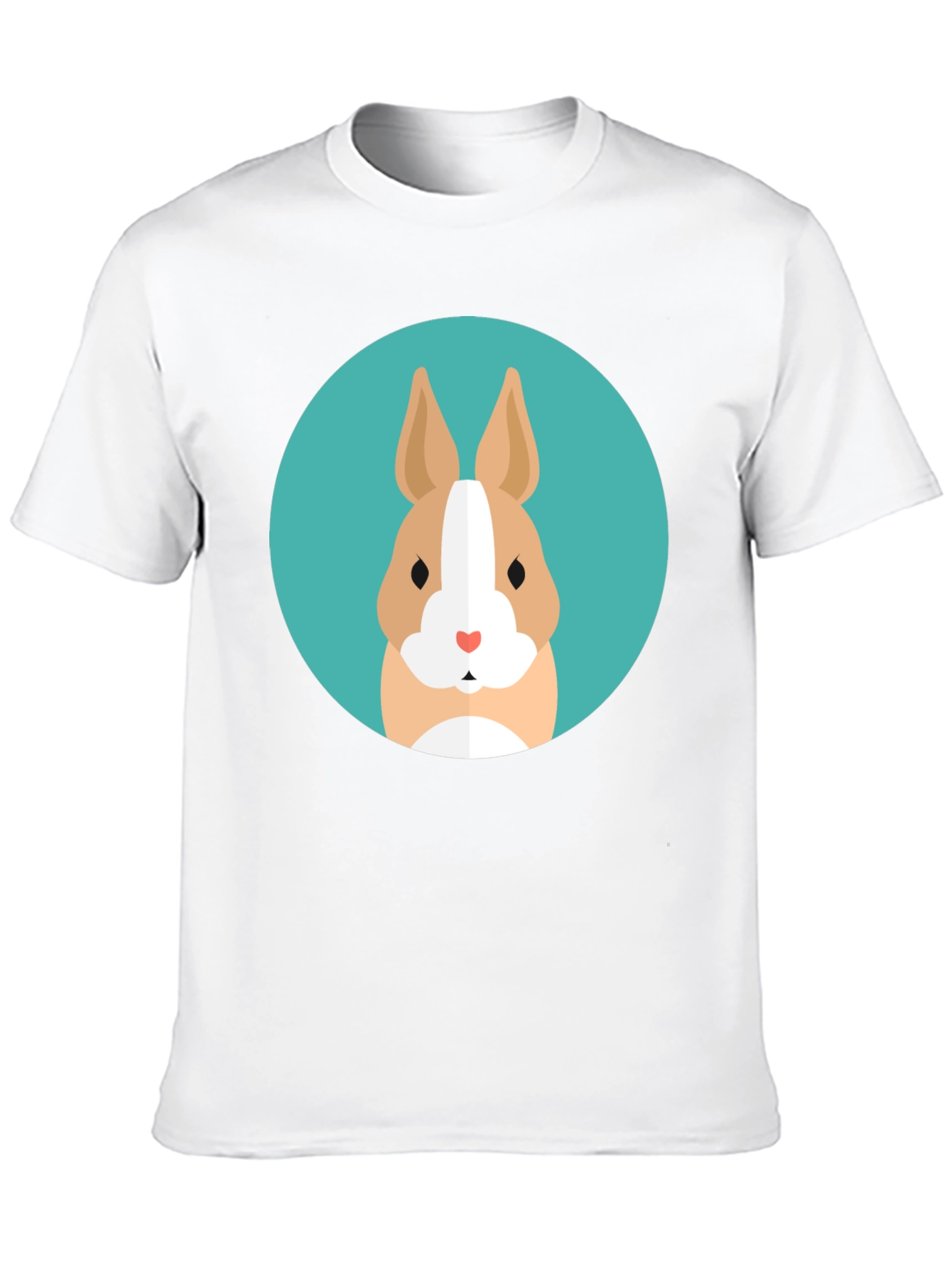 Black Cute Bunny Graphic Tee - Soft Black Cotton T-Shirt view 10