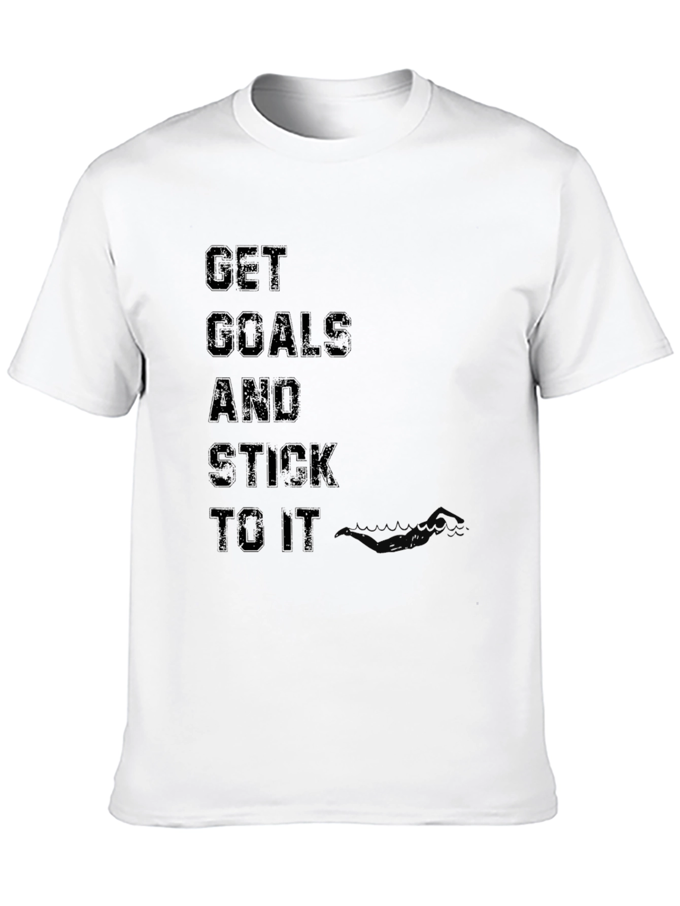 Black Motivational 'Get Goals' Black T-Shirt view 10