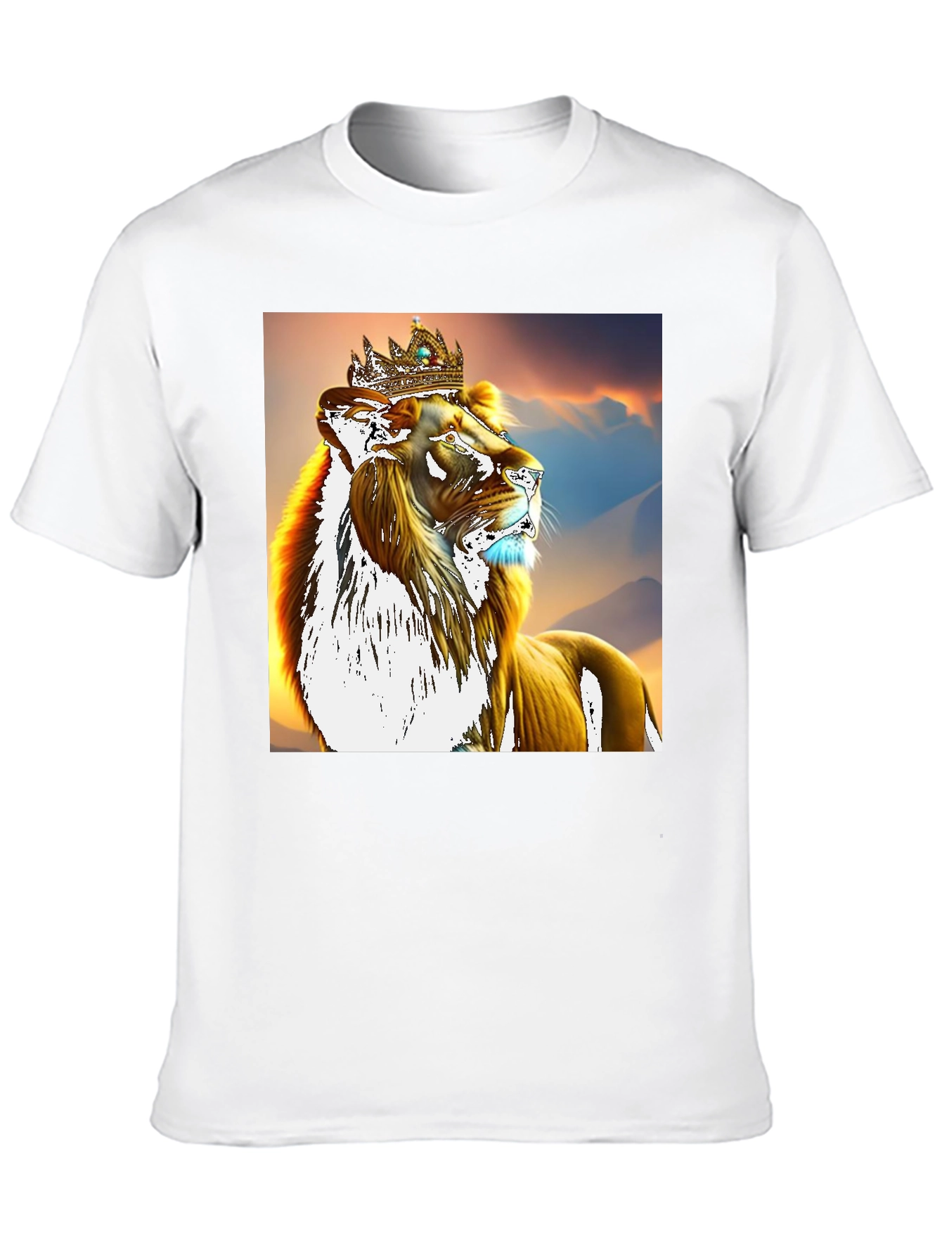 Black Lion King Graphic T-Shirt - Regal Lion Design view 10