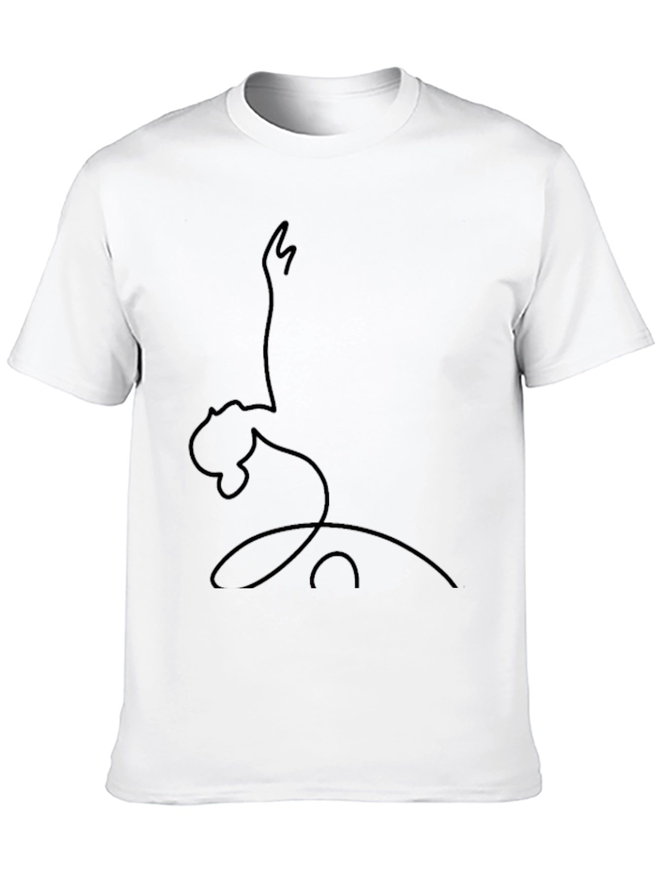 Black Minimalist Line Art Tee - Abstract Figure Design, Black view 10