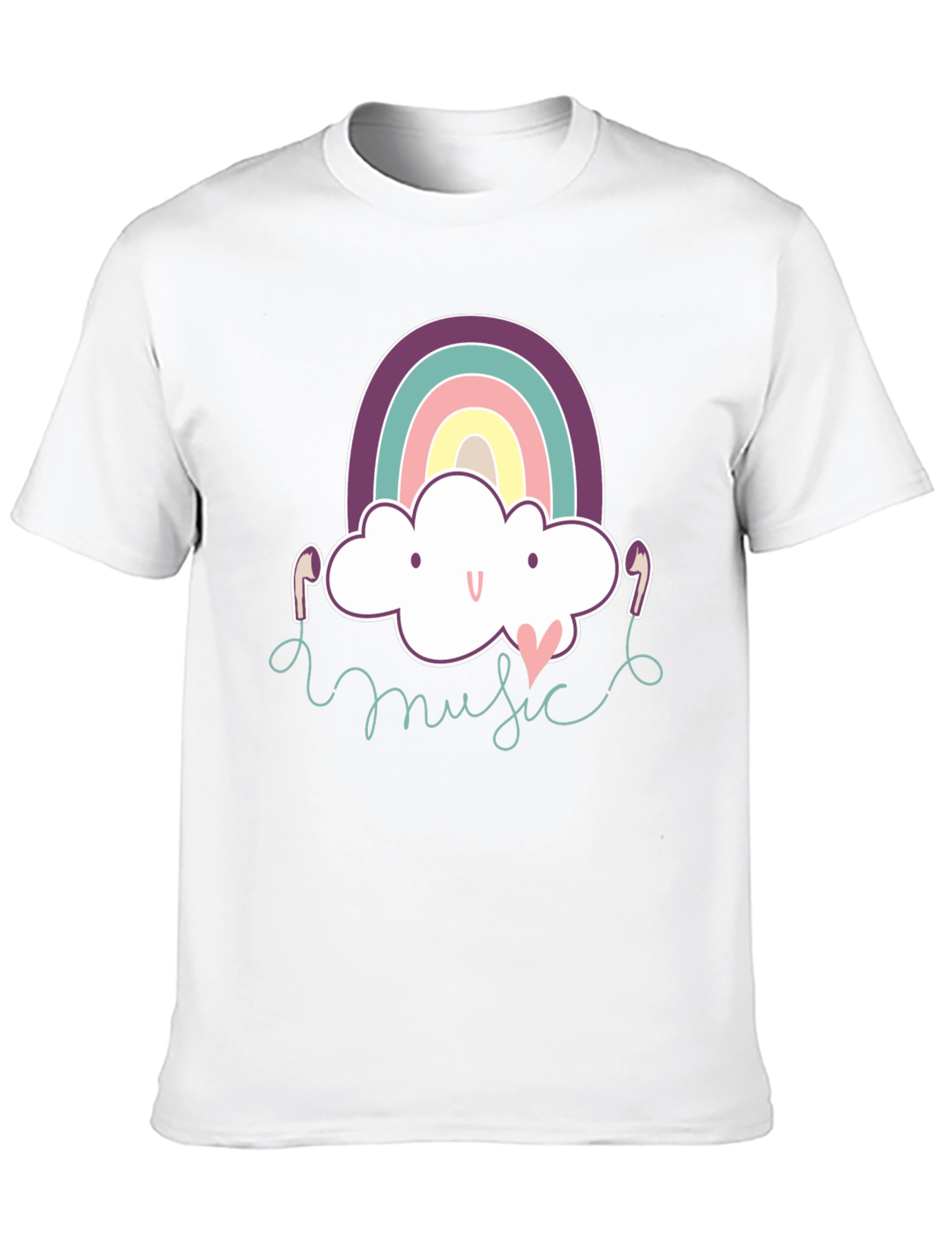 Black Rainbow Cloud Music T-Shirt - Cute & Stylish! view 10