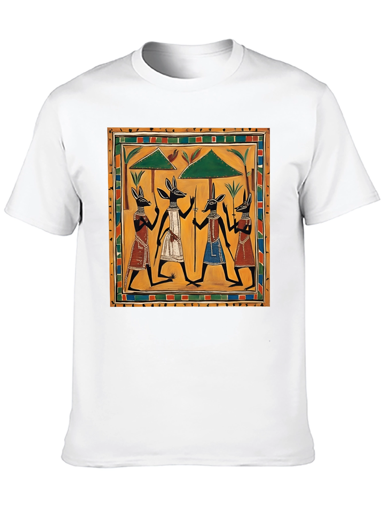 Black Egyptian Anubis Art Graphic Tee view 10