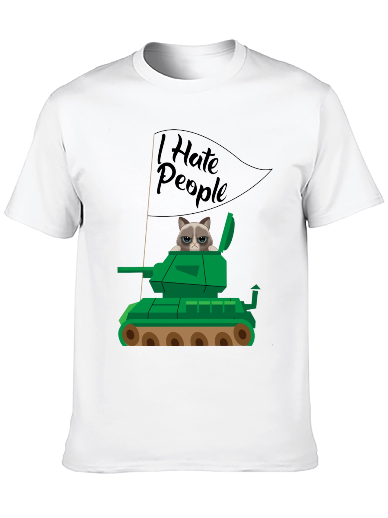 Black Grumpy Cat Tank T-Shirt - I Hate People view 10
