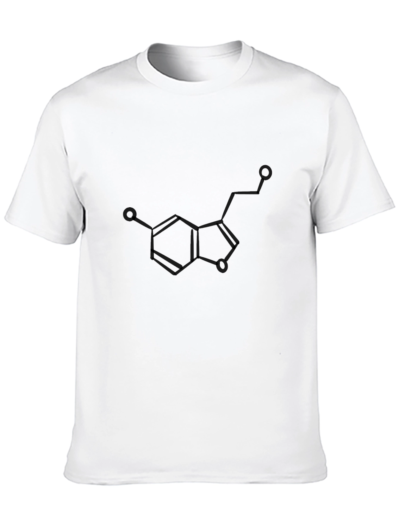 Black Serotonin Molecule T-Shirt - Black Graphic Tee view 10
