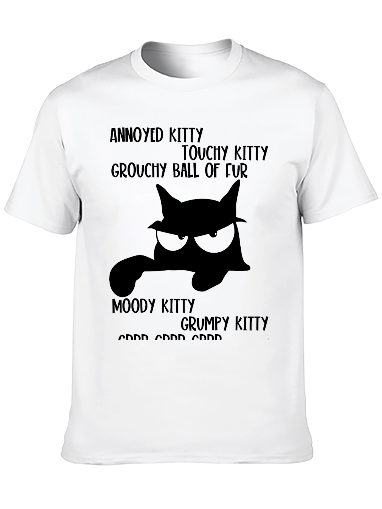 Black Grumpy Kitty T-Shirt - Annoyed Touchy Moody  view 10