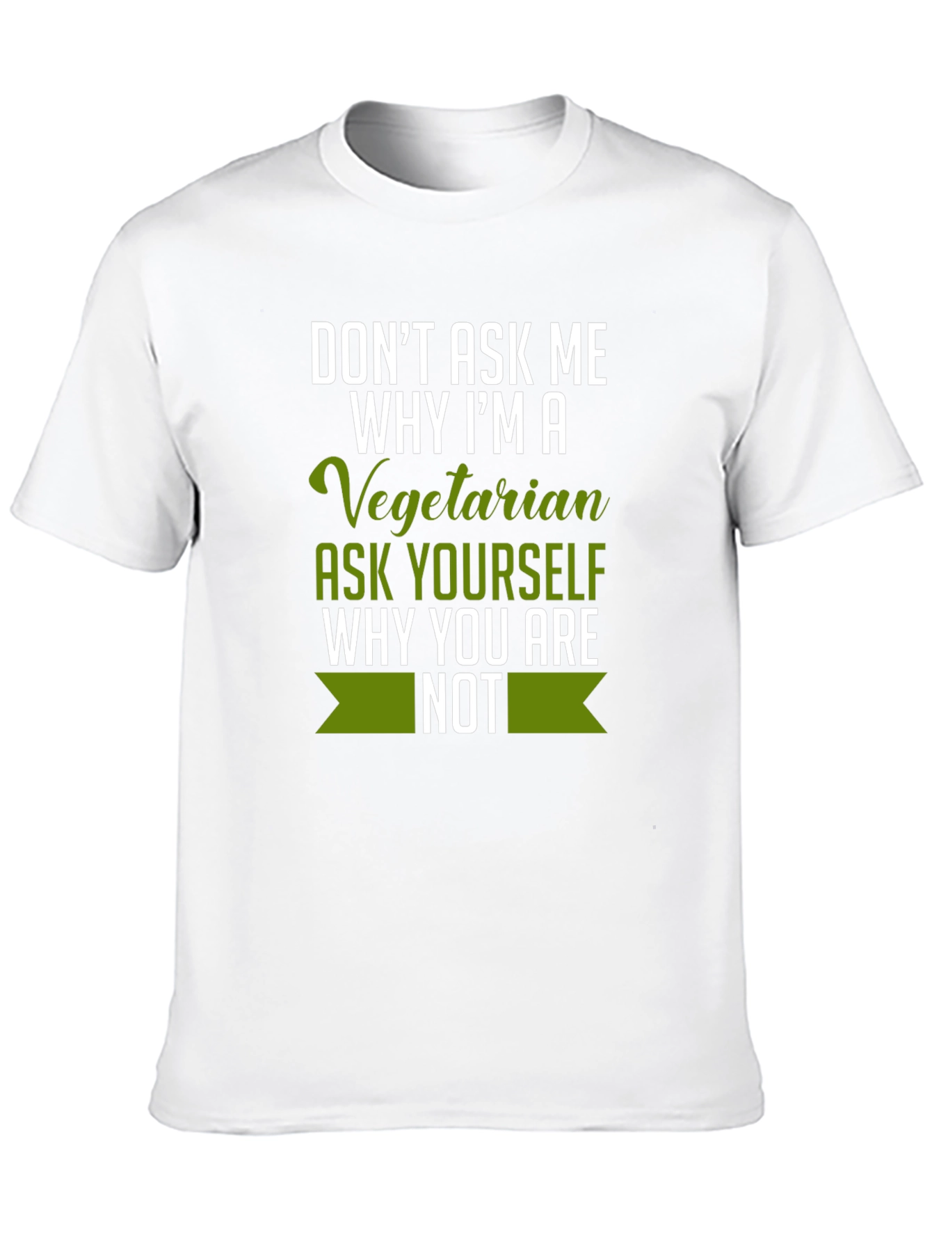 Black Vegetarian T-Shirt: Funny Vegan Statement Tee view 10
