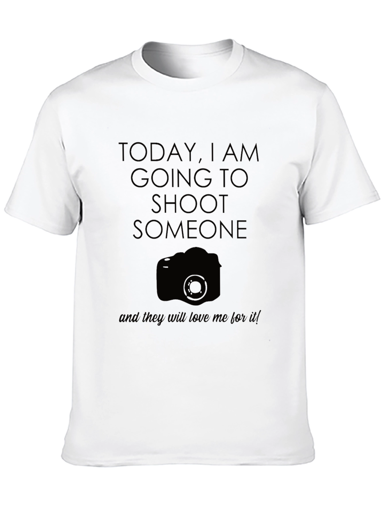 Black Funny Photography T-Shirt - "Shoot Someone" view 10