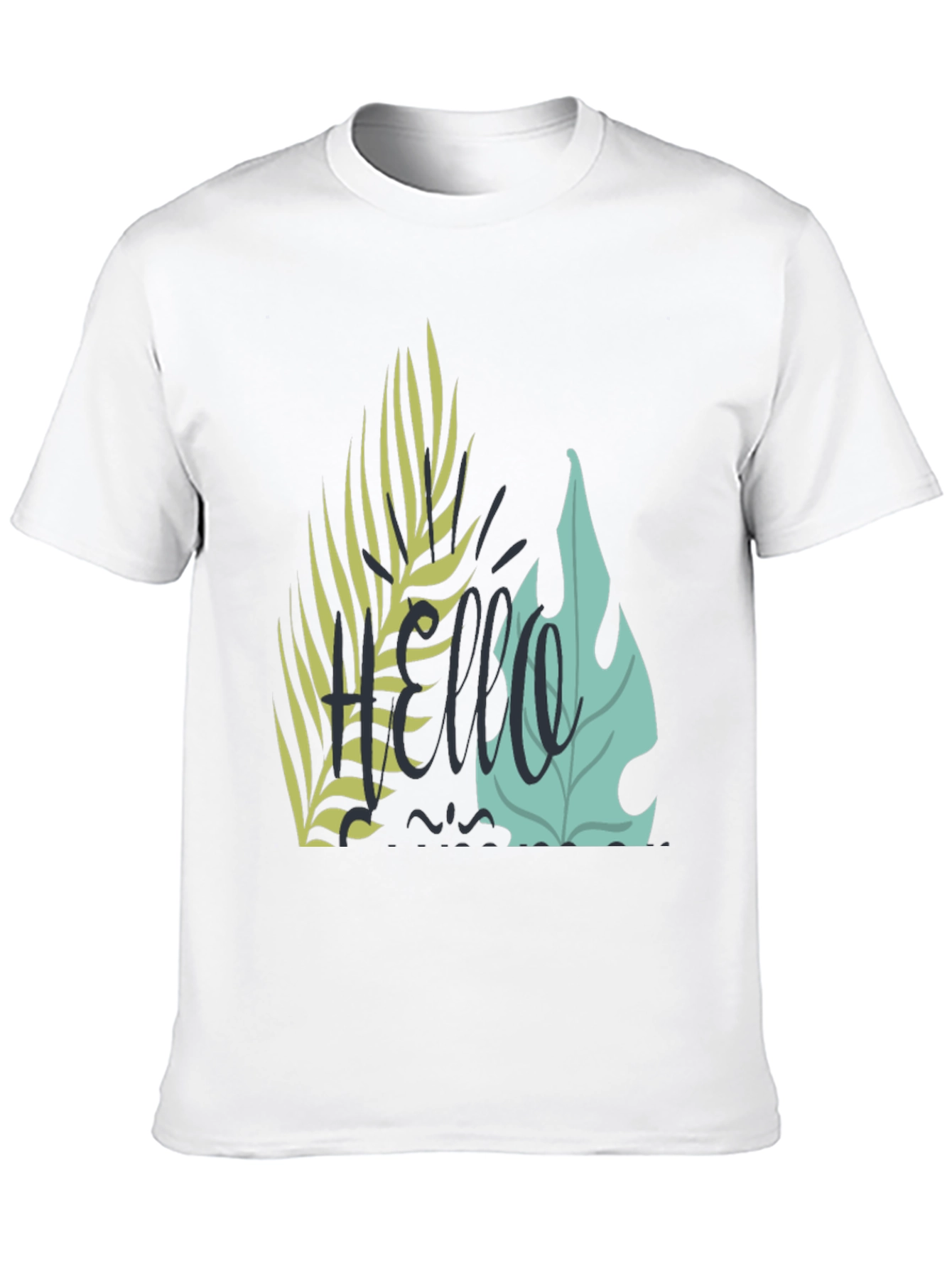 Black Tropical Hello Graphic Black T-Shirt view 10