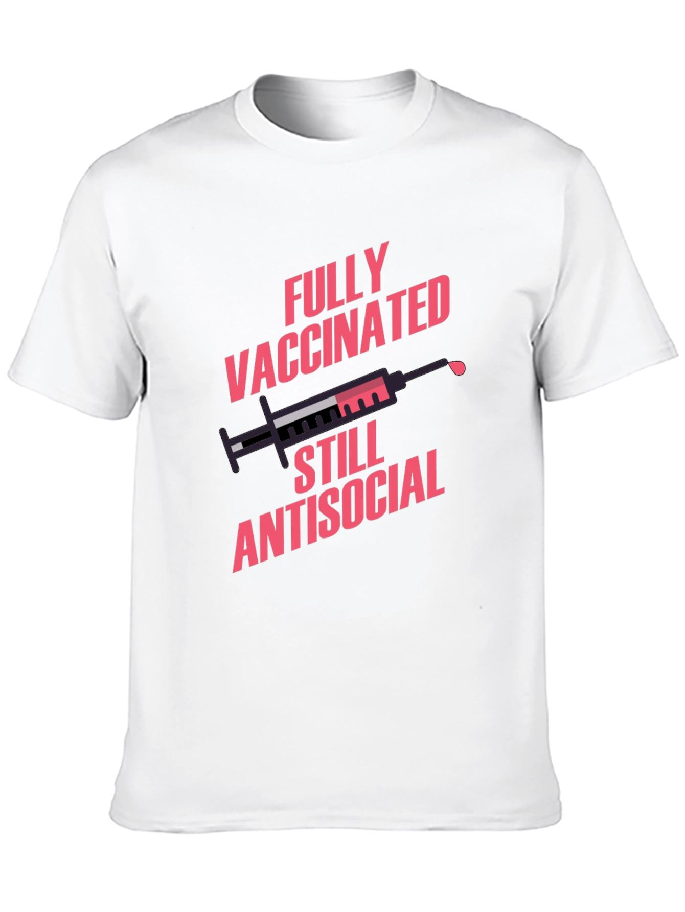 Black Fully Vaccinated Antisocial Graphic Tee view 10