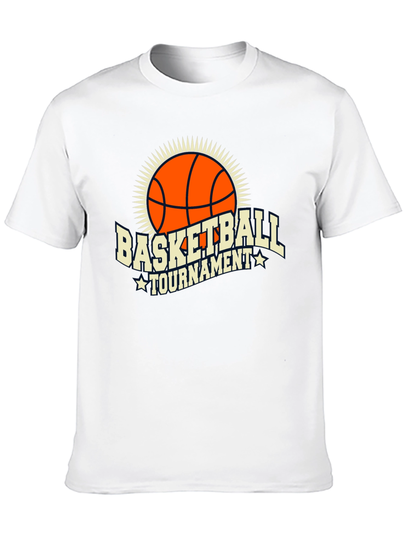 Black Basketball Tournament Graphic Tee - Black Cotton T-Shirt view 10