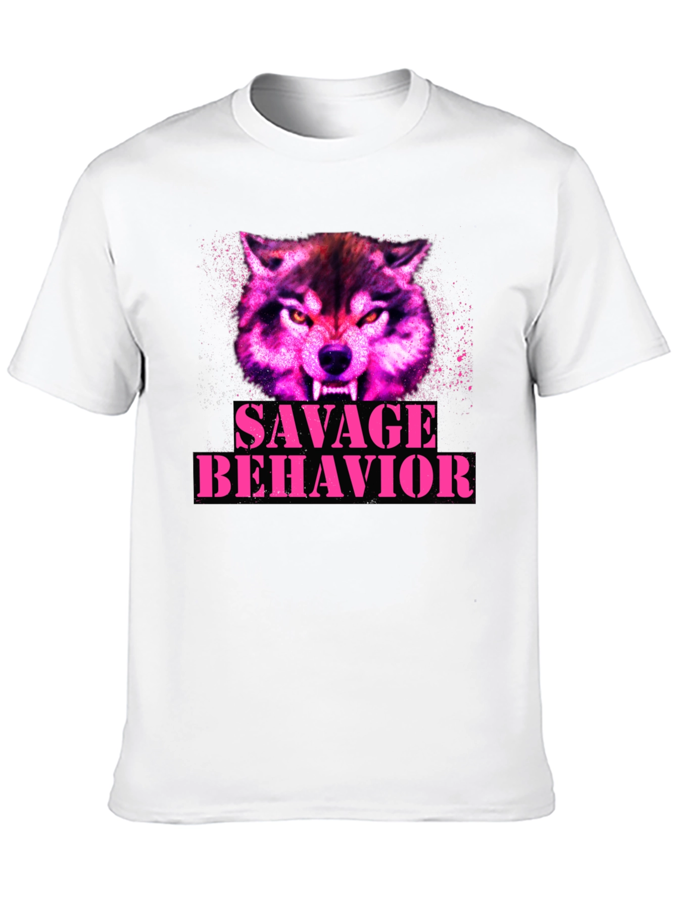 Black Savage Behavior Wolf Graphic T-Shirt view 10