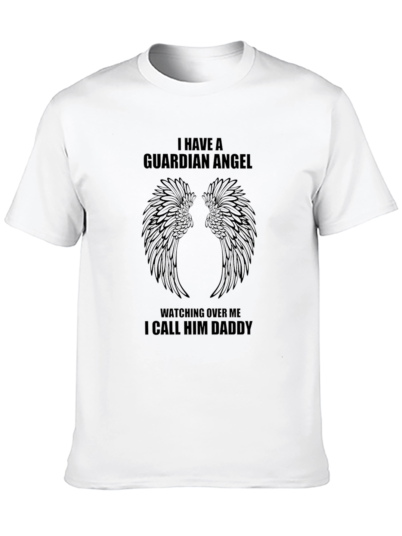 Black Guardian Angel Daddy T-Shirt - Men's Black Tee view 10