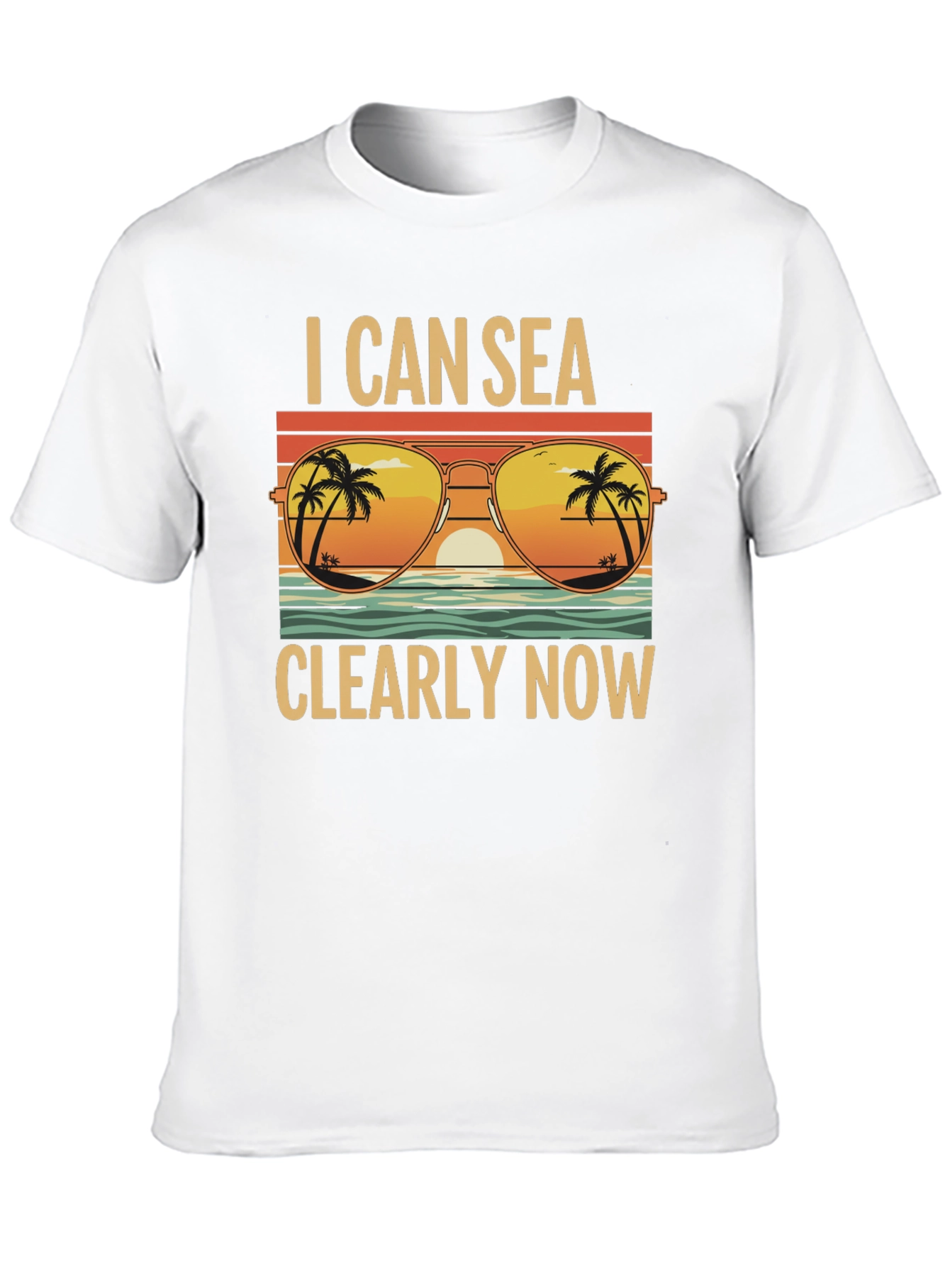 Black I Can Sea Clearly Now T-Shirt: Coastal Vibes Tee view 10