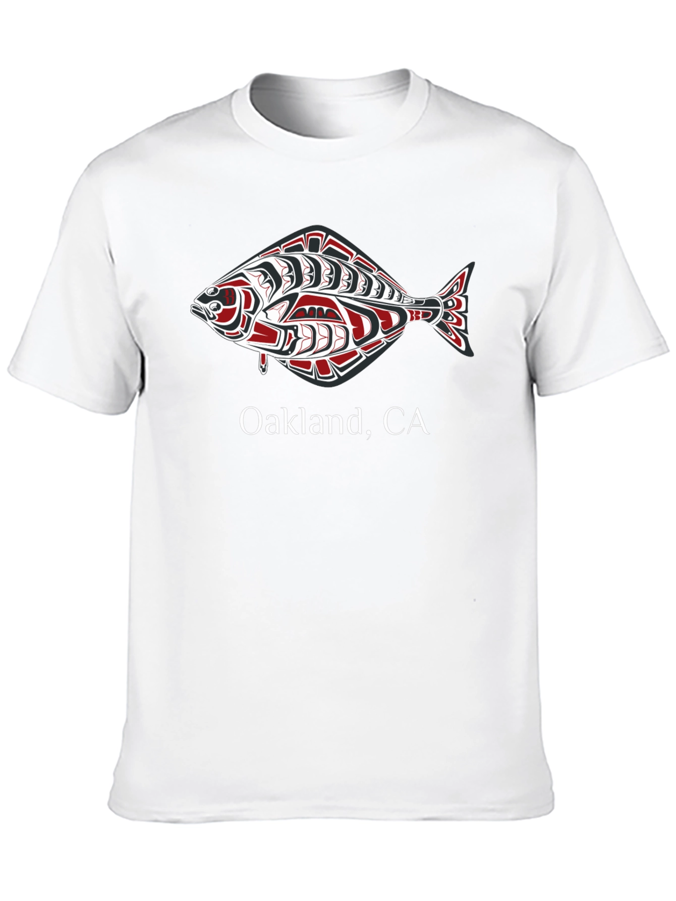 Black Oakland CA Fish Graphic Tee view 10