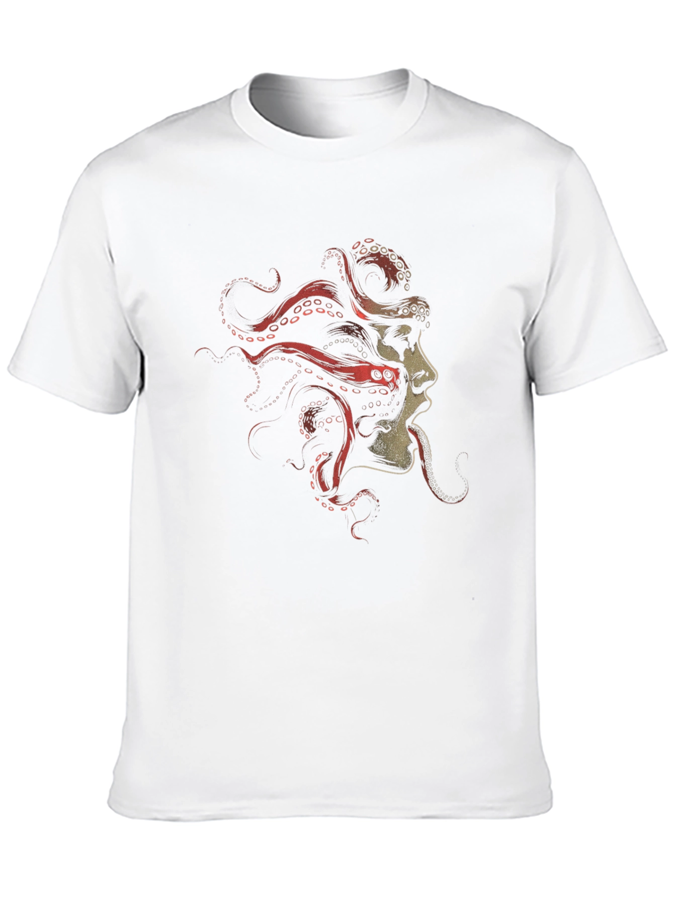 Black Octopus Woman Graphic Tee - Black Cotton T-Shirt view 10