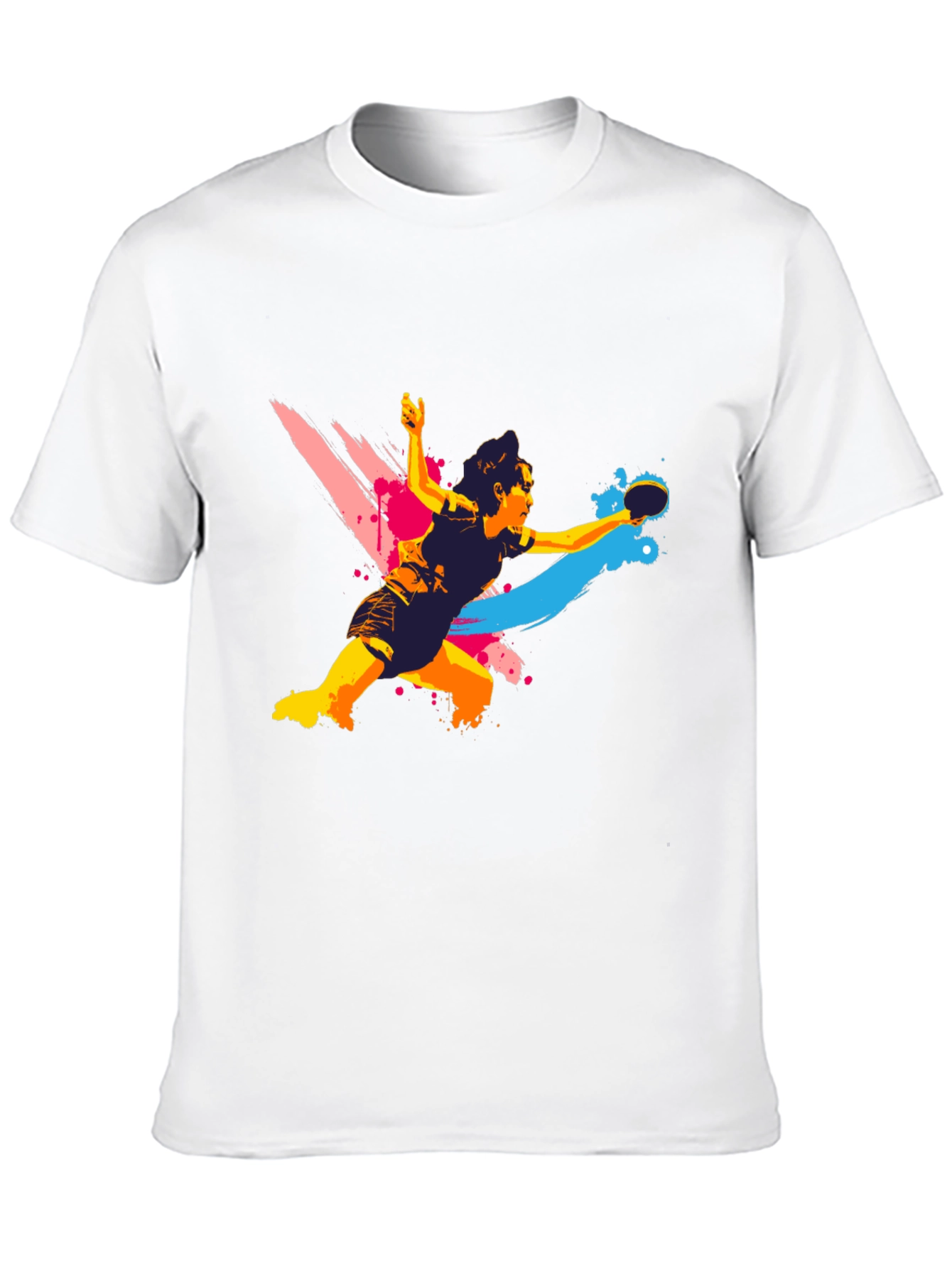 Black Ping Pong Player Graphic T-Shirt view 10