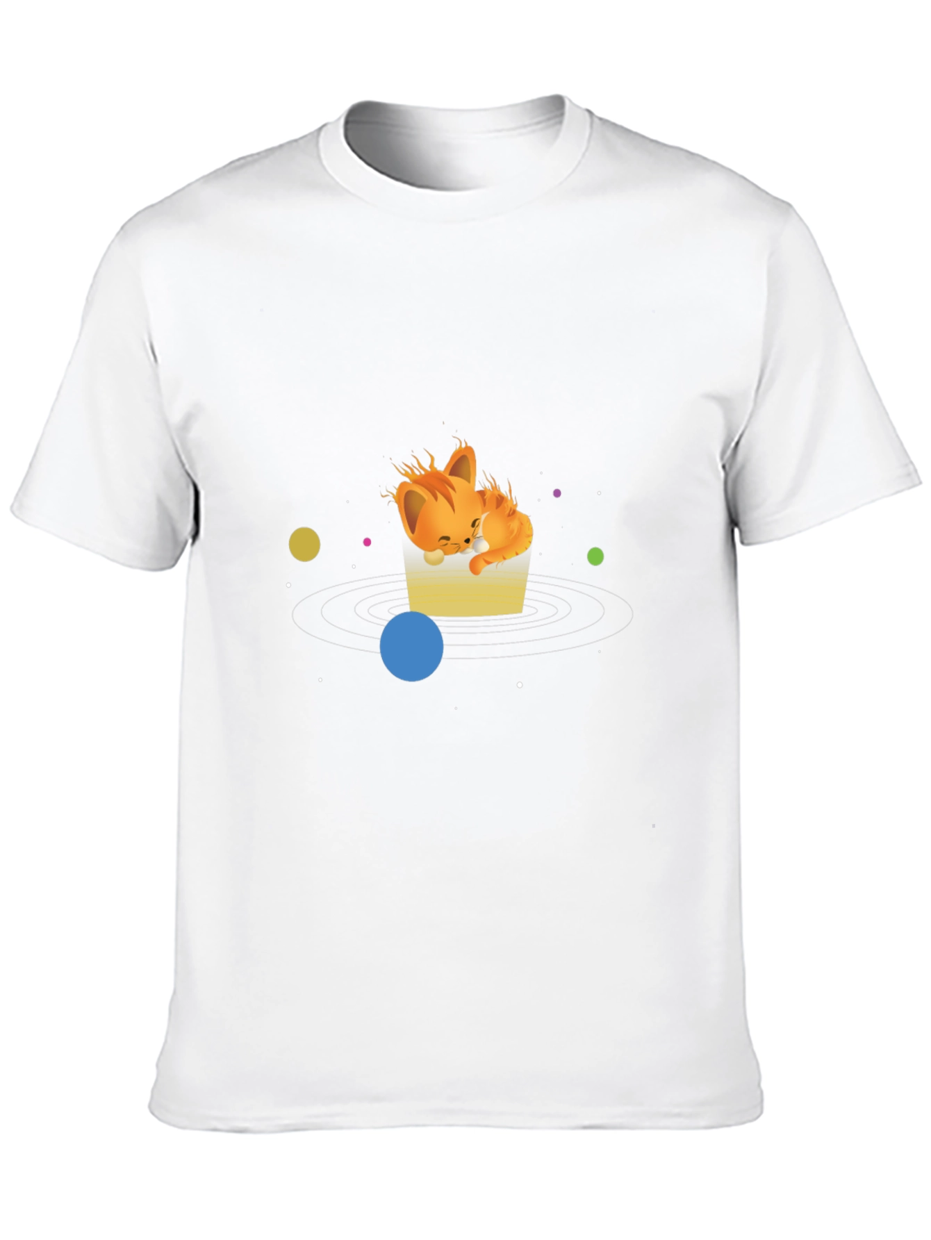 Black Cosmic Cat Nap T-Shirt - Black view 10