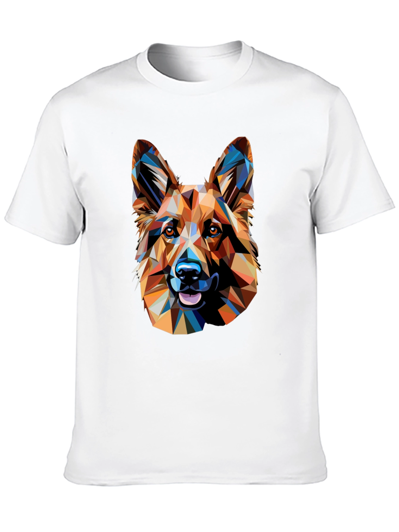 Black Geometric German Shepherd Graphic Tee view 10