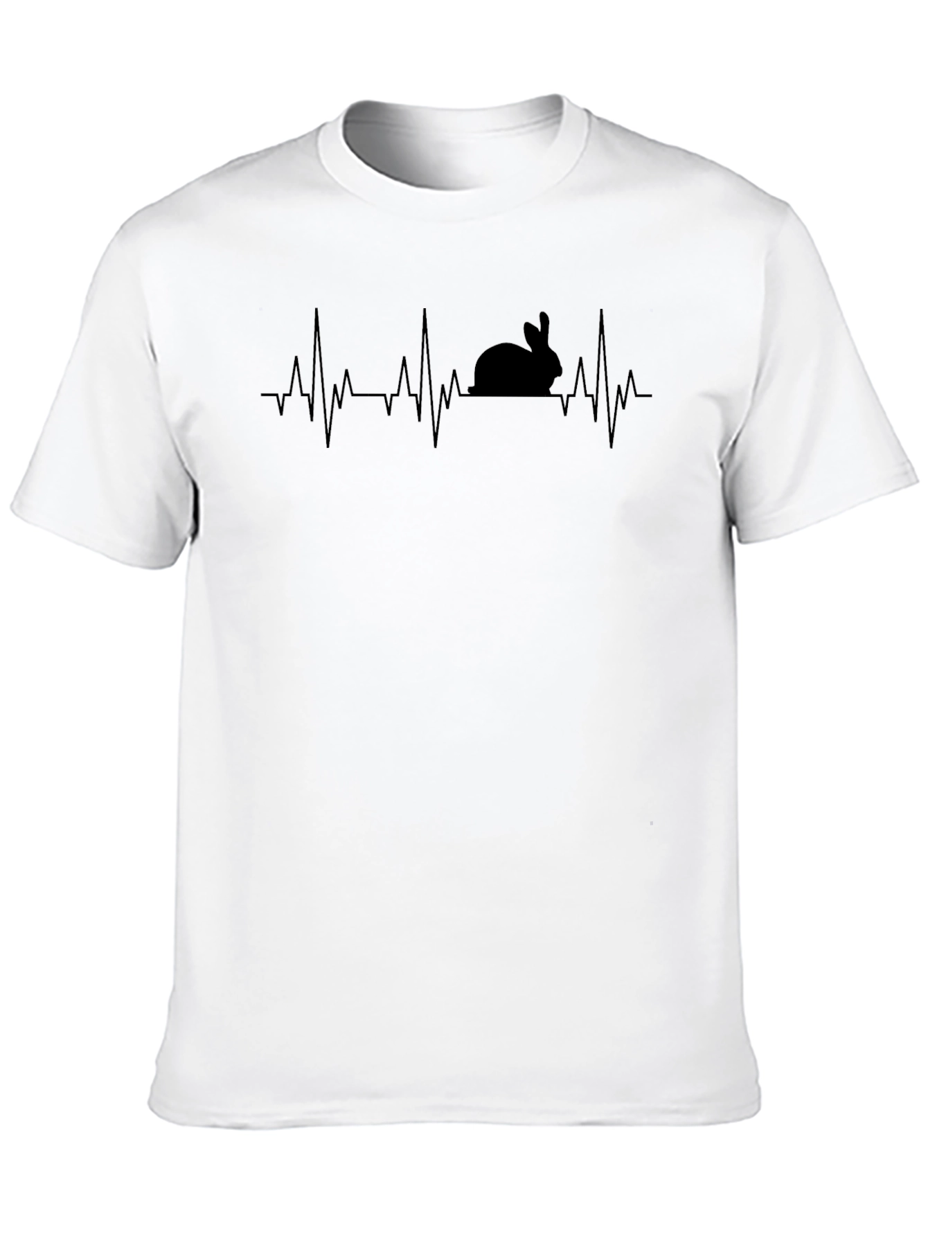 Black Rabbit Heartbeat T-Shirt - Quirky Animal Lover Tee view 10