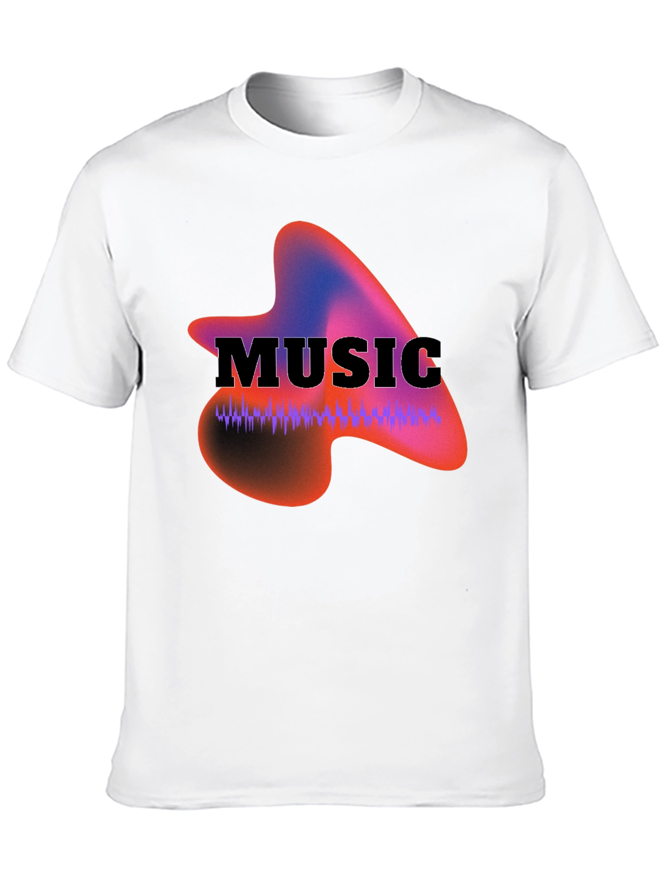 Black Music Waveform Graphic Black T-Shirt view 10