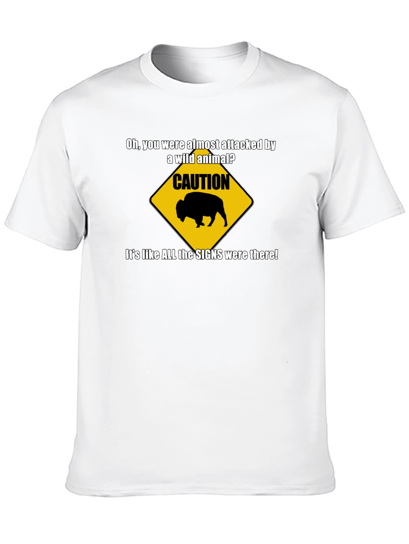 Black Caution Wild Animal Graphic T-Shirt view 10