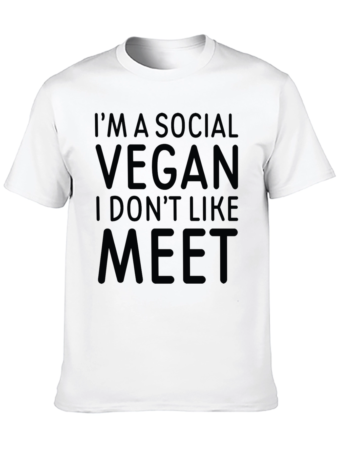 Black Social Vegan T-Shirt - Funny Veganism Tee view 10