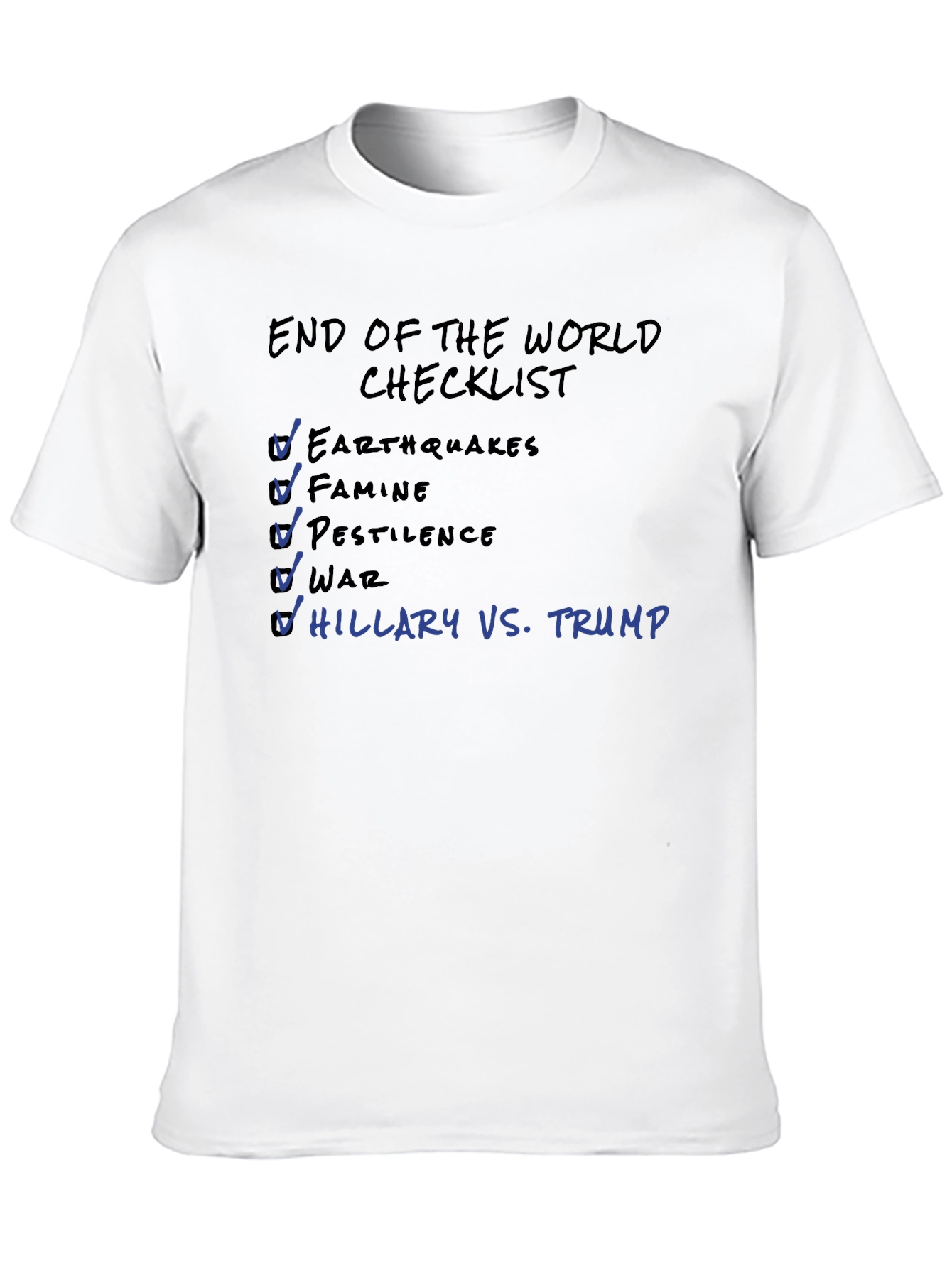 Black End of The World Checklist T-Shirt view 10