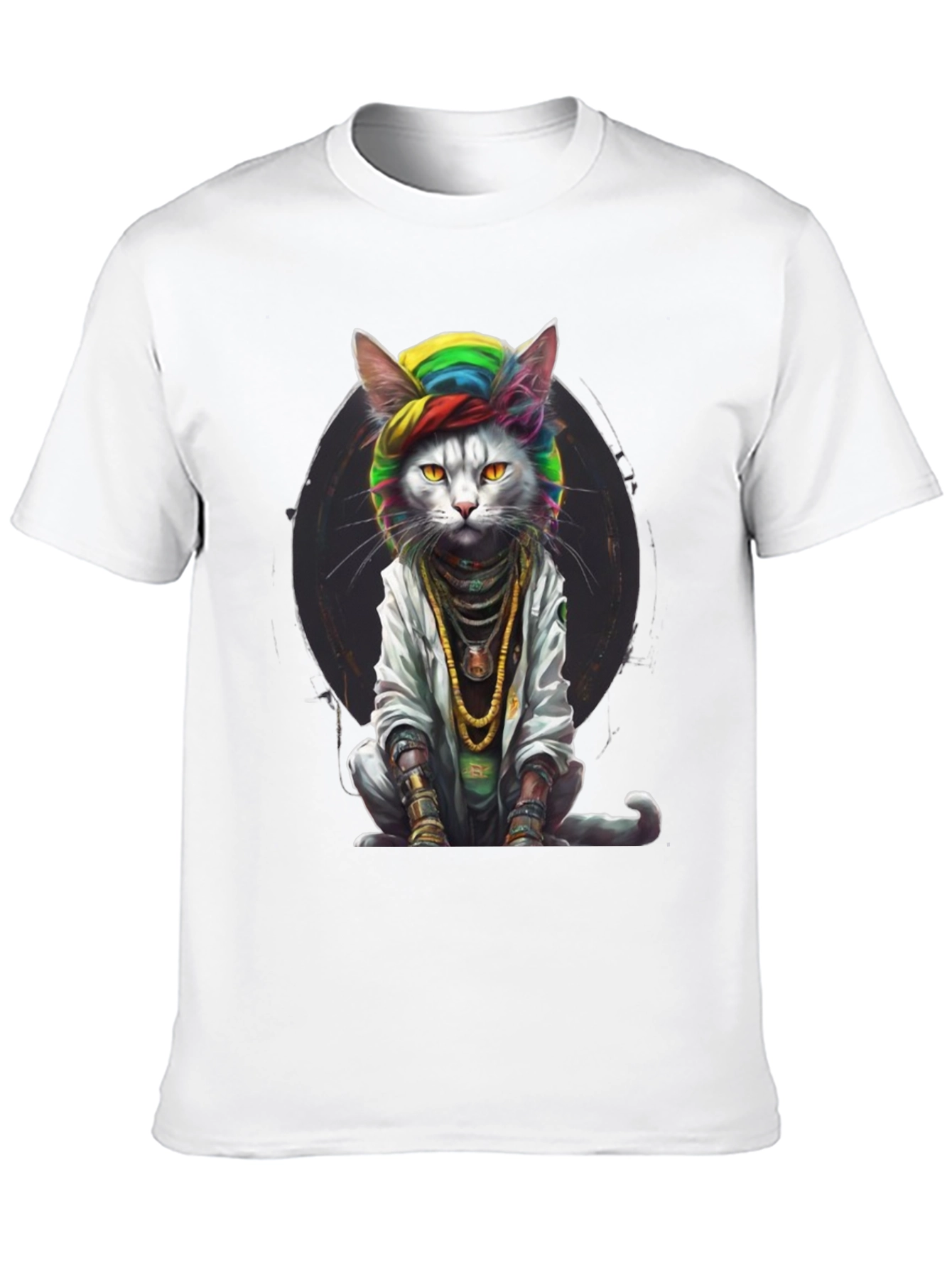 Black Cool Cat Graphic Tee view 10