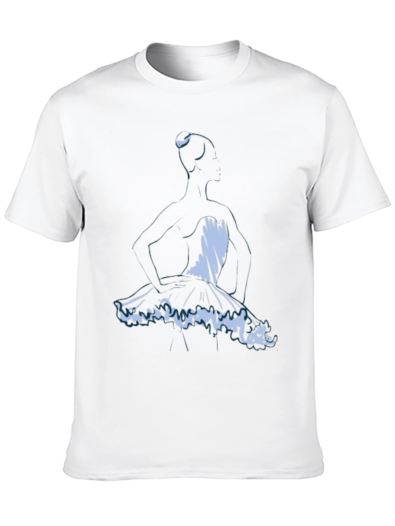 Black Ballerina Sketch Graphic Tee - Soft Black T-Shirt view 10