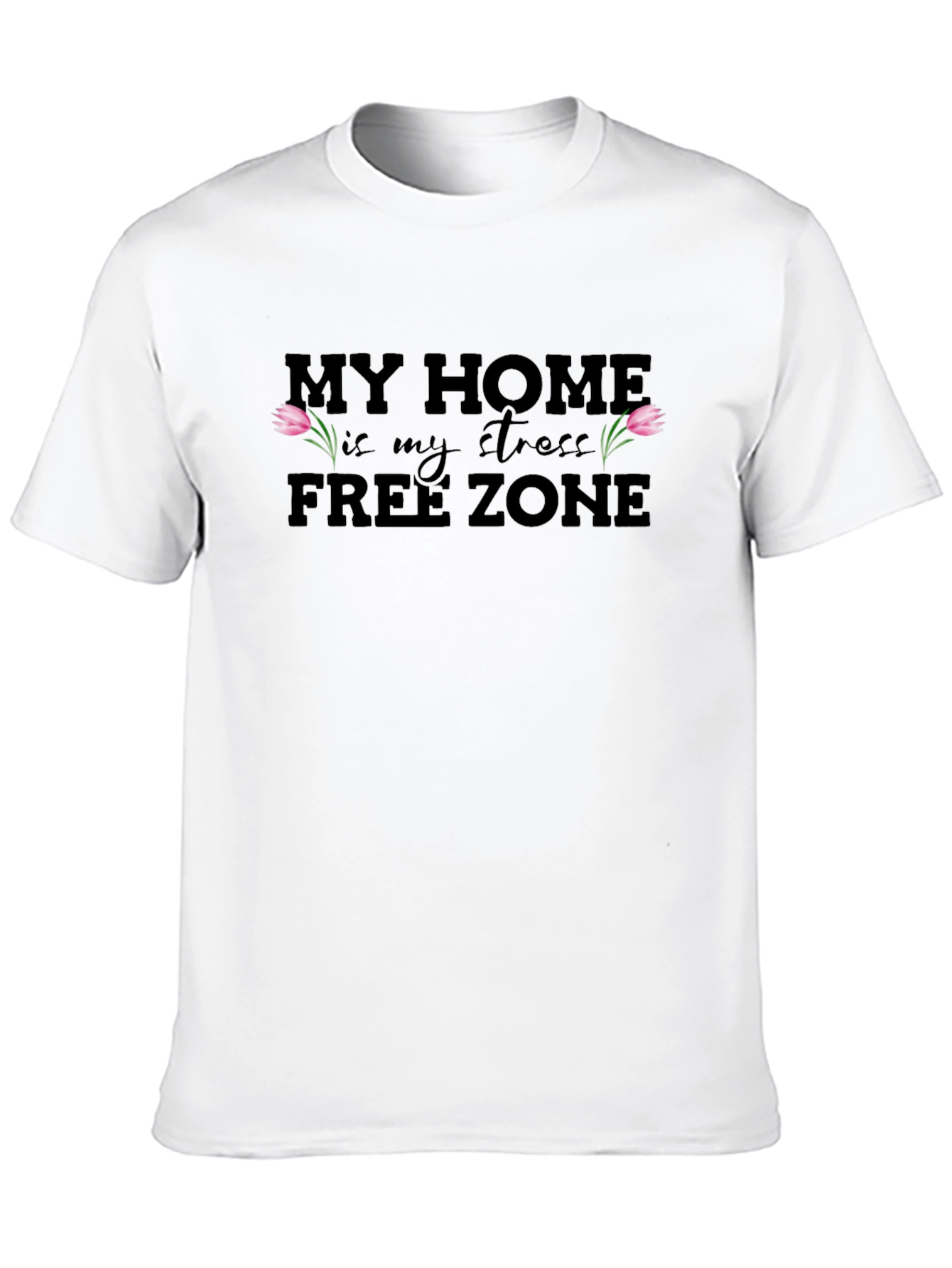 Black Stress-Free Zone Black T-Shirt view 10