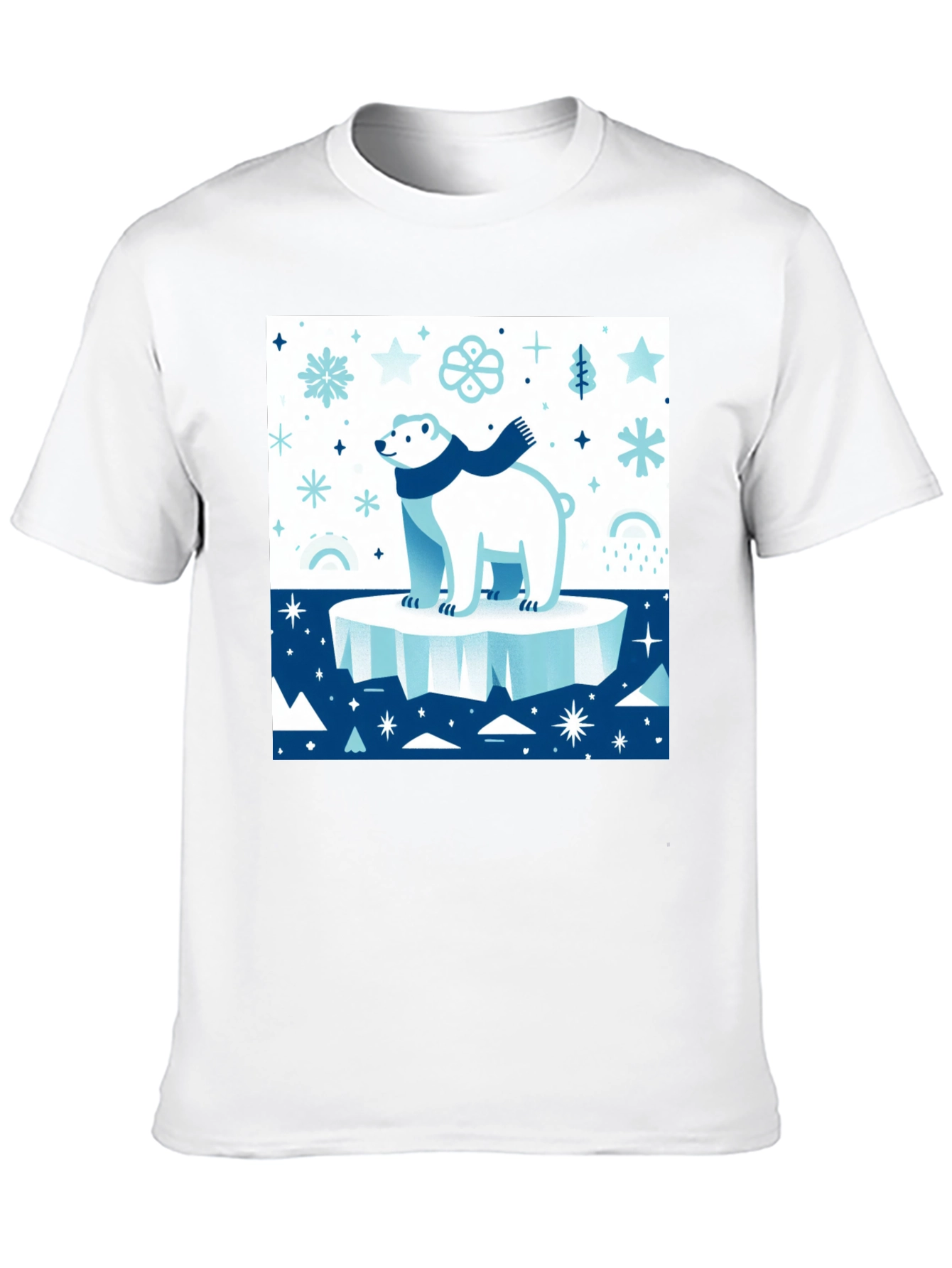 Black Polar Bear Winter Scene Graphic Tee view 10