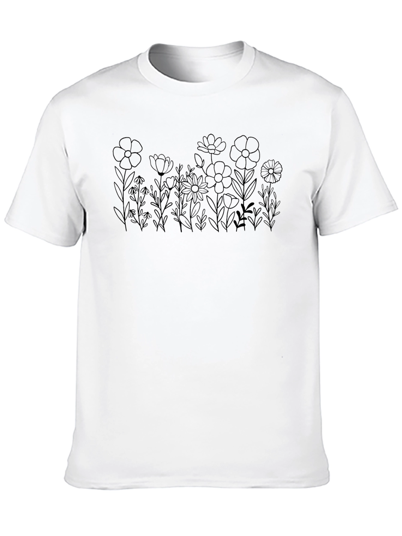 Black Floral Print Black T-Shirt view 10