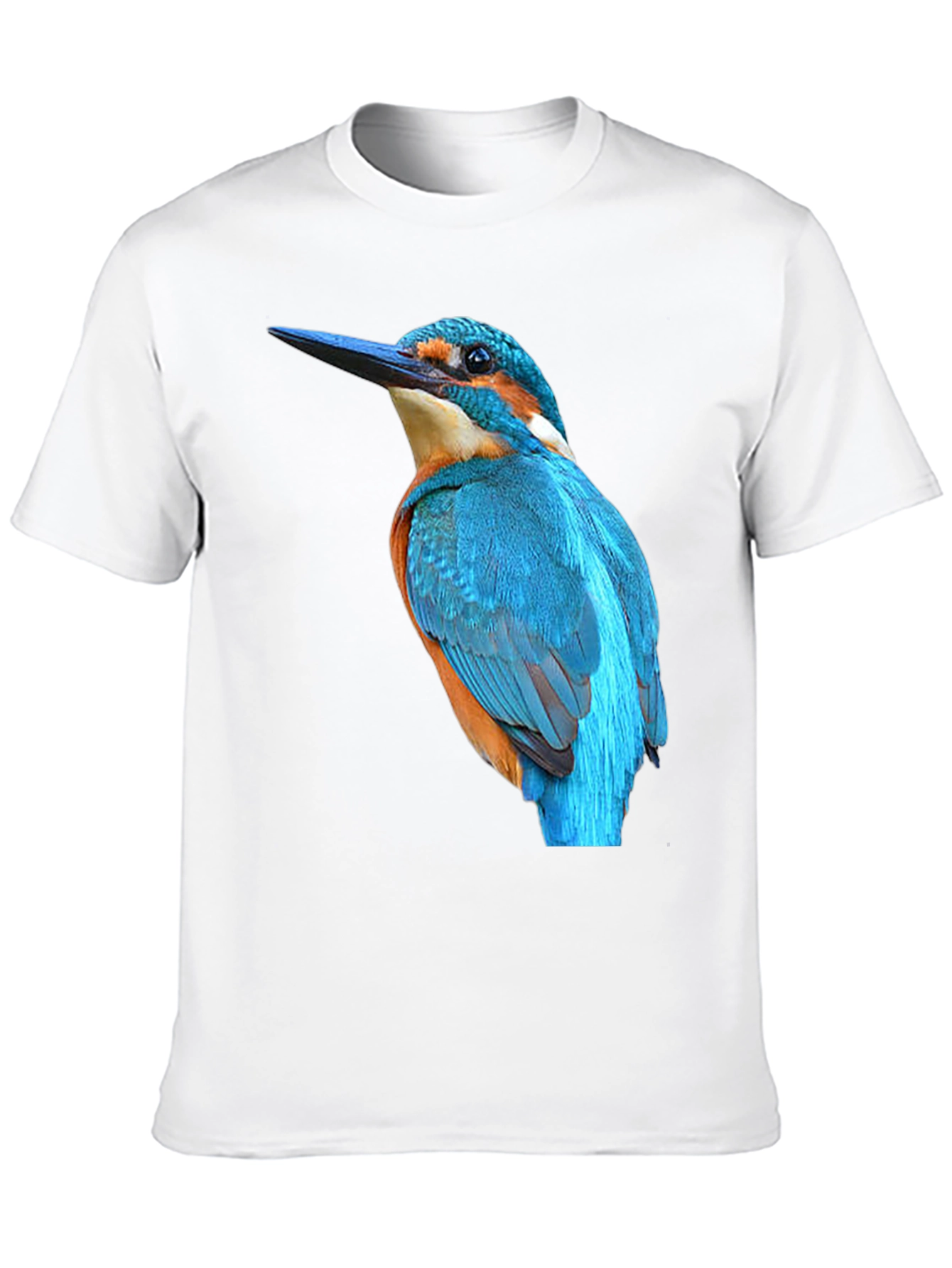 Black Kingfisher Bird Graphic Black T-Shirt view 10