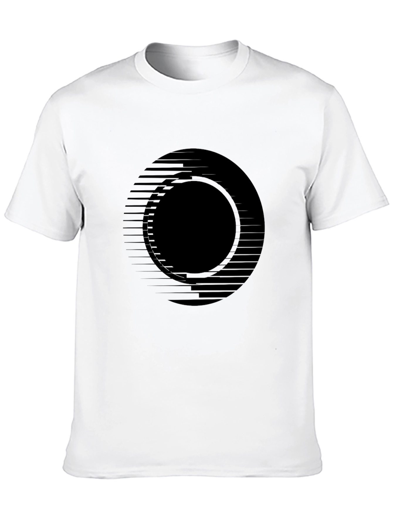 Black Men's Black Graphic Tee - Modern Circle Design view 10