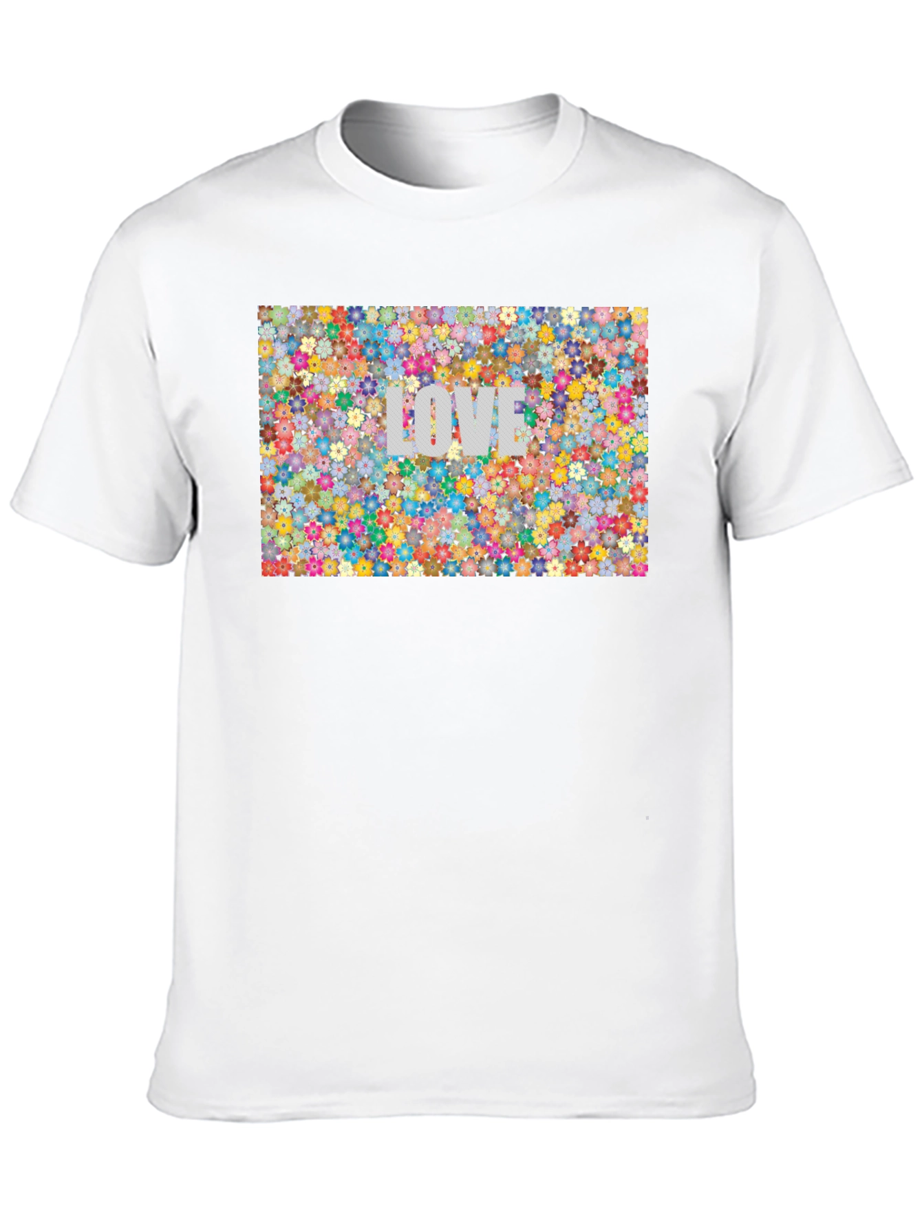 Black Floral LOVE Print T-Shirt - Stylish Black Tee view 10