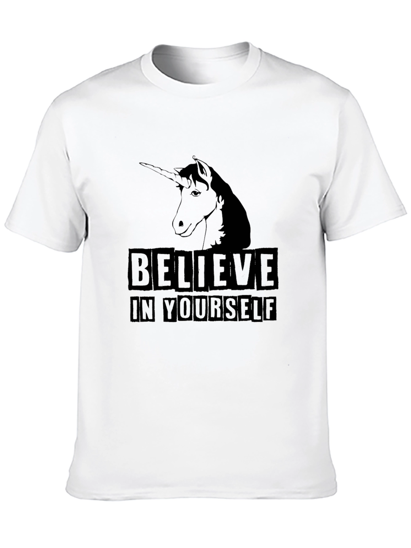 Black Believe in Yourself Unicorn T-Shirt view 10