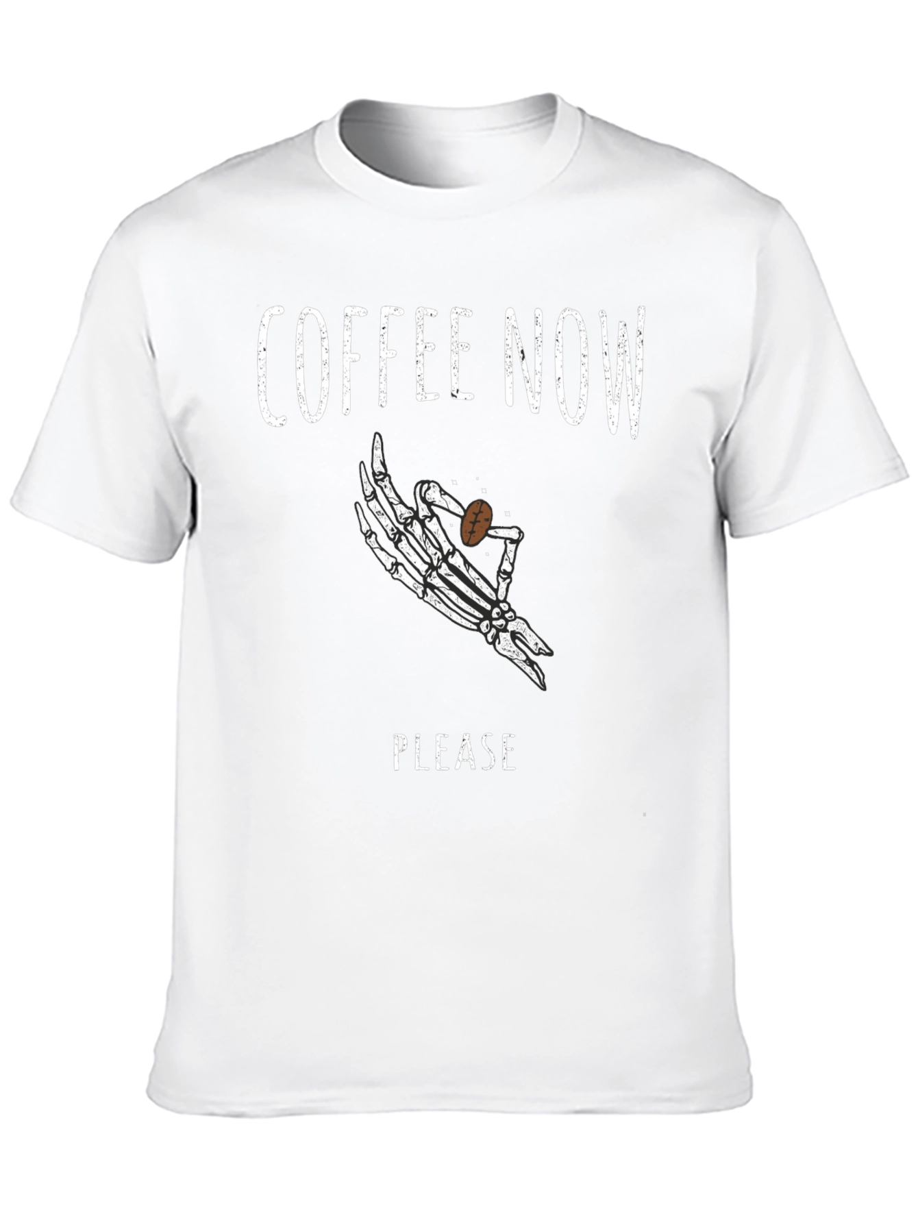 Black Coffee Now Please Skeleton Hand Graphic Tee view 10