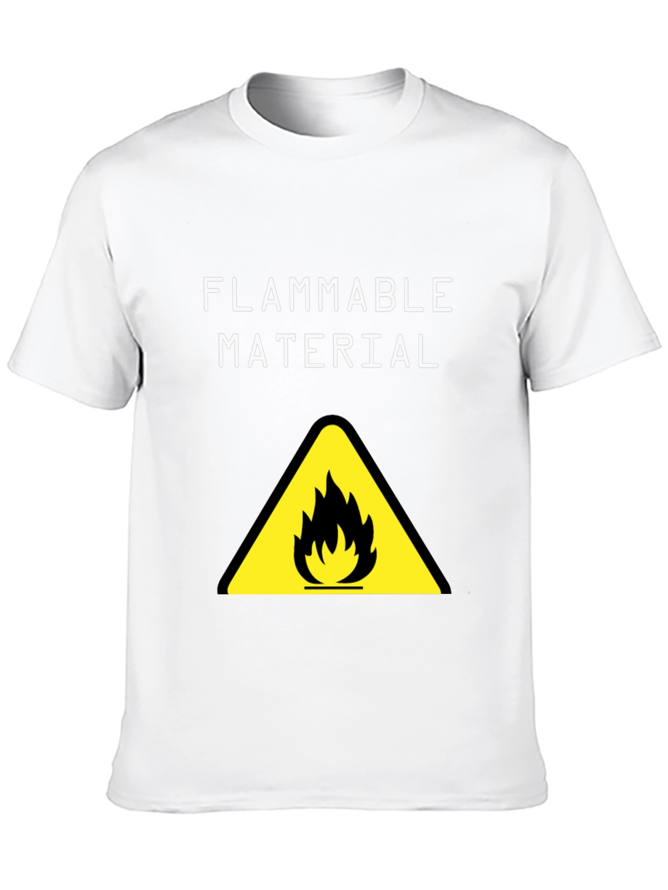 Black Flammable Material Warning Graphic T-Shirt view 10