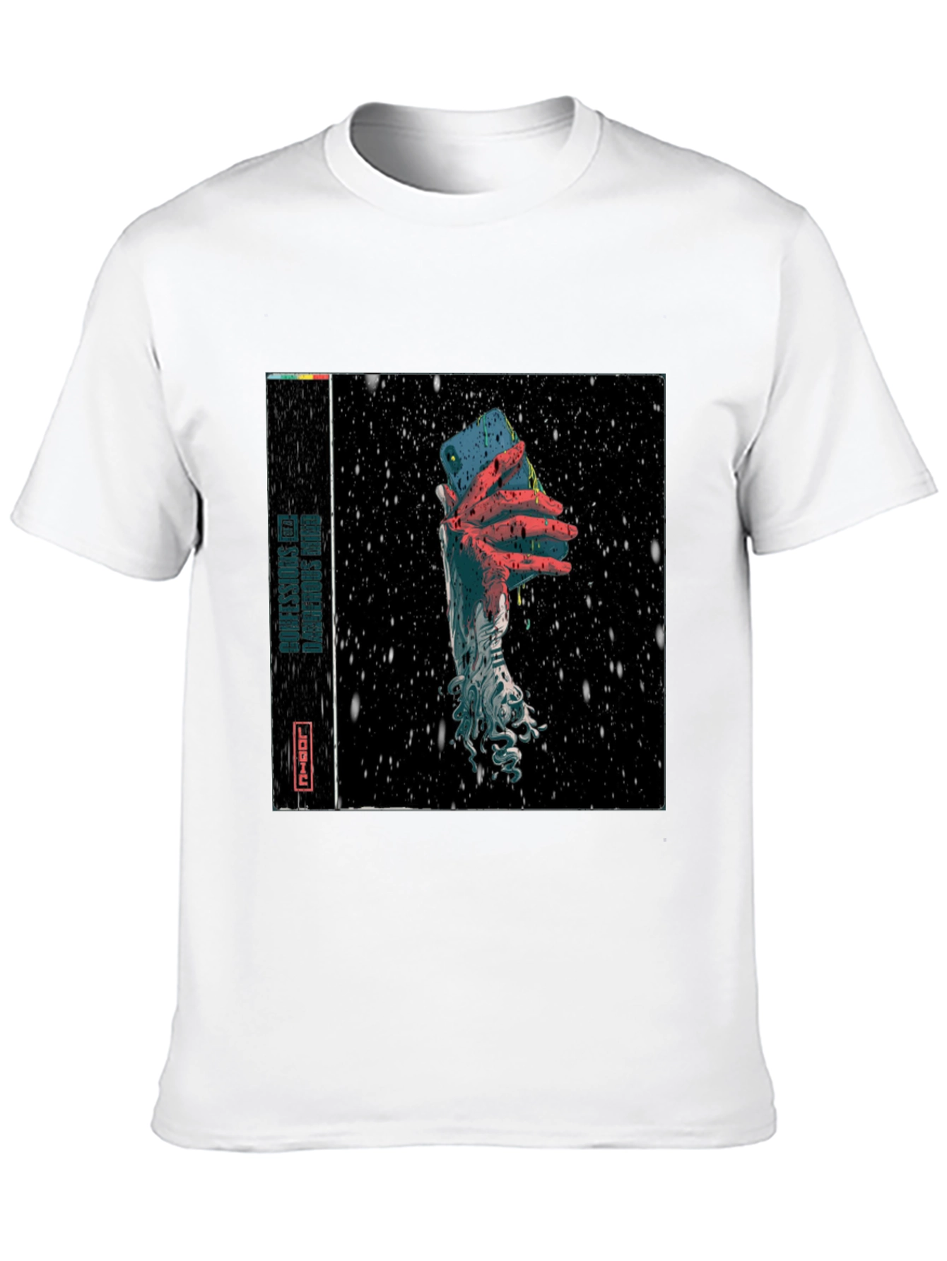 Black Surreal Phone Graphic T-Shirt view 10