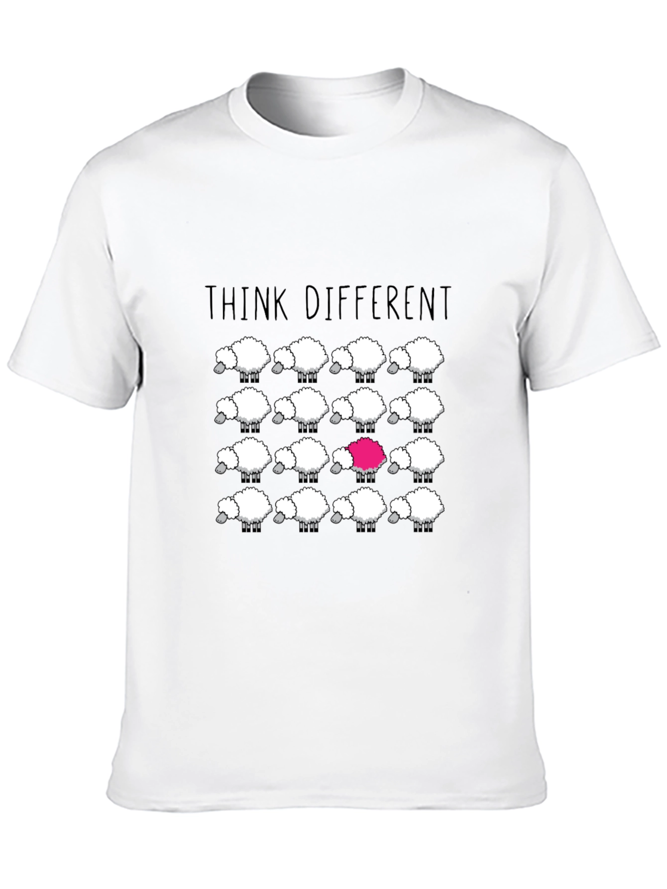 Black Think Different Sheep T-Shirt view 10