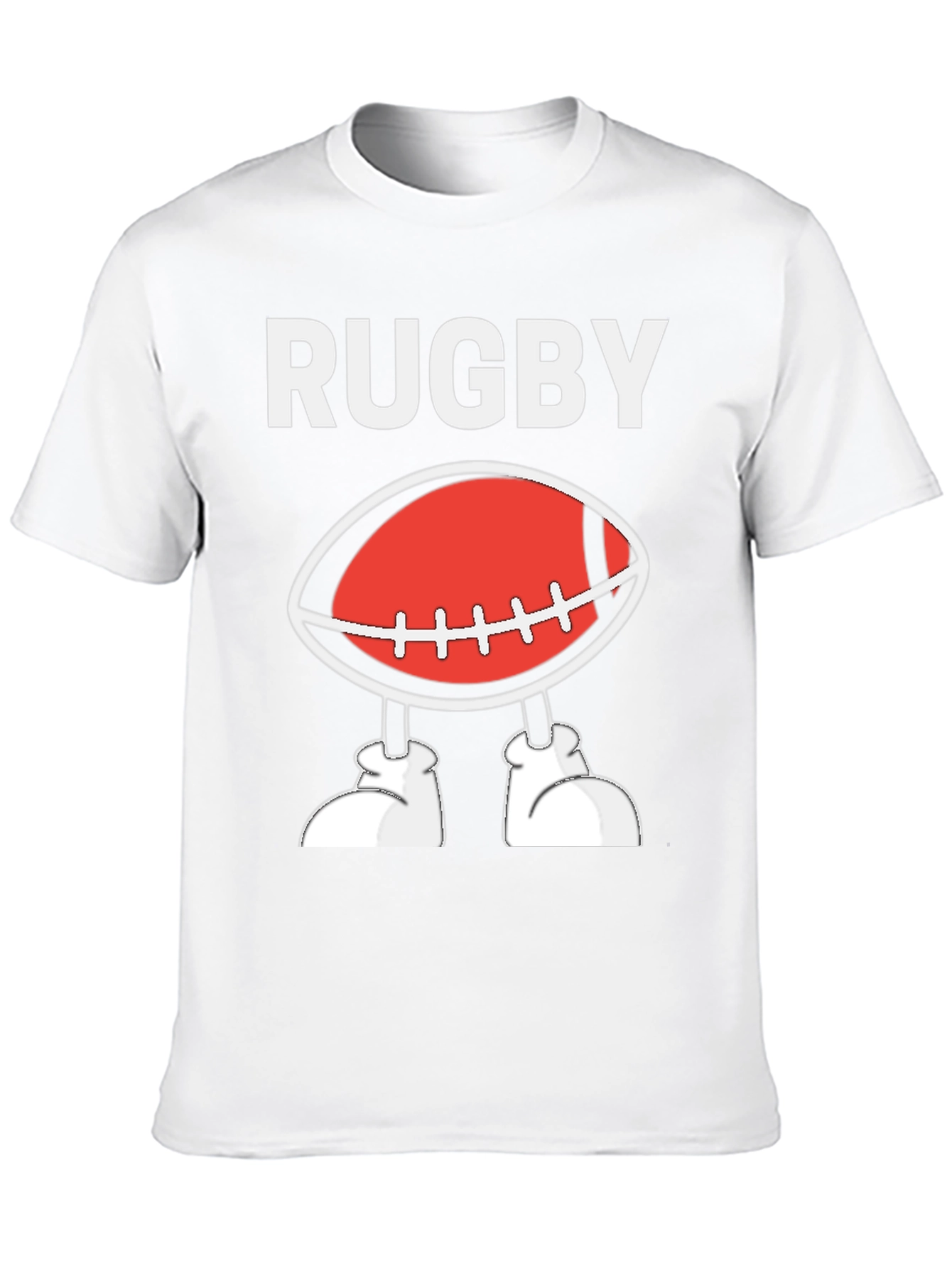 Black Rugby Football Cartoon T-Shirt - Black view 10