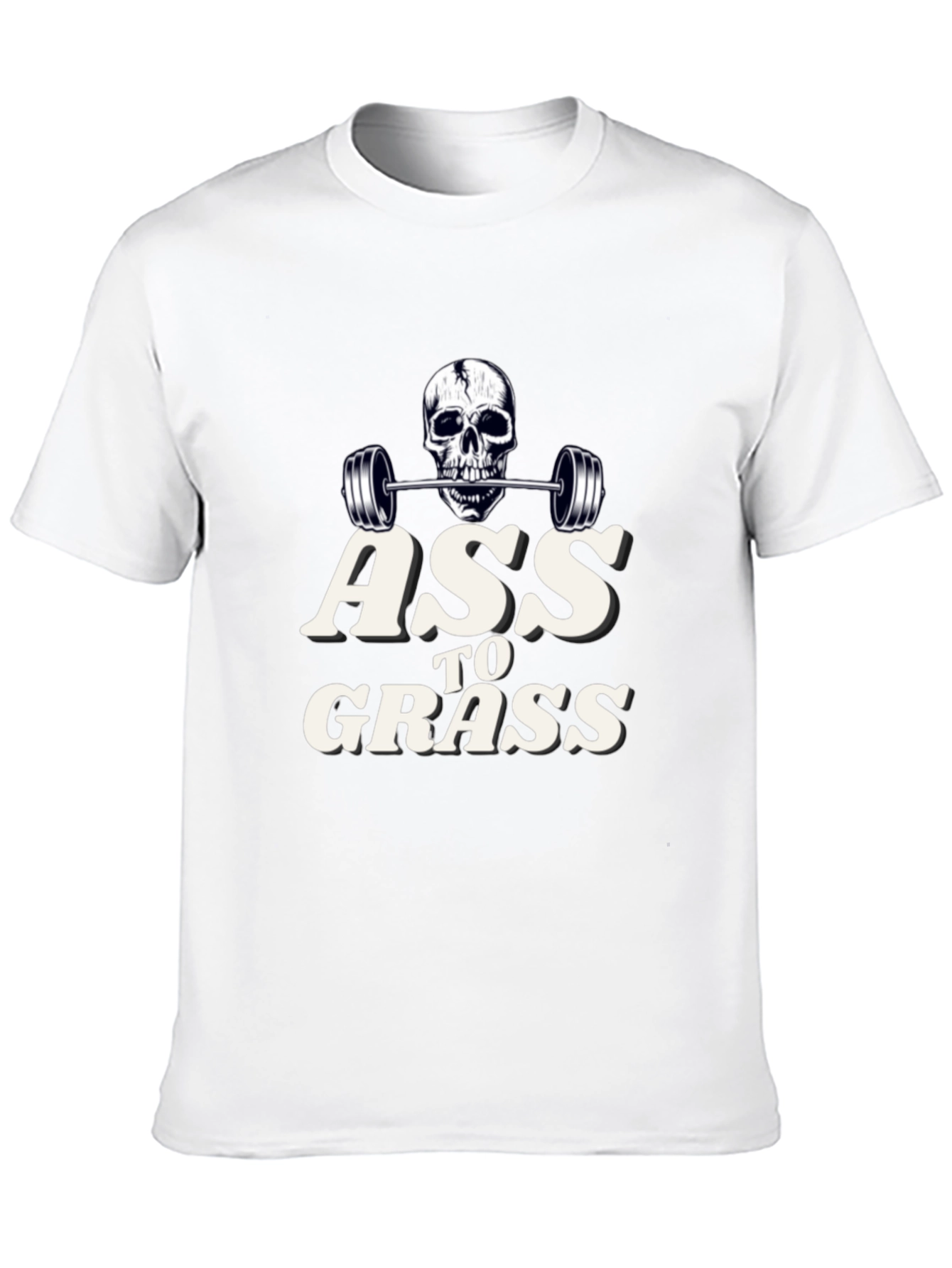Black Ass to Grass Weightlifting Skull Graphic T-Shirt view 10
